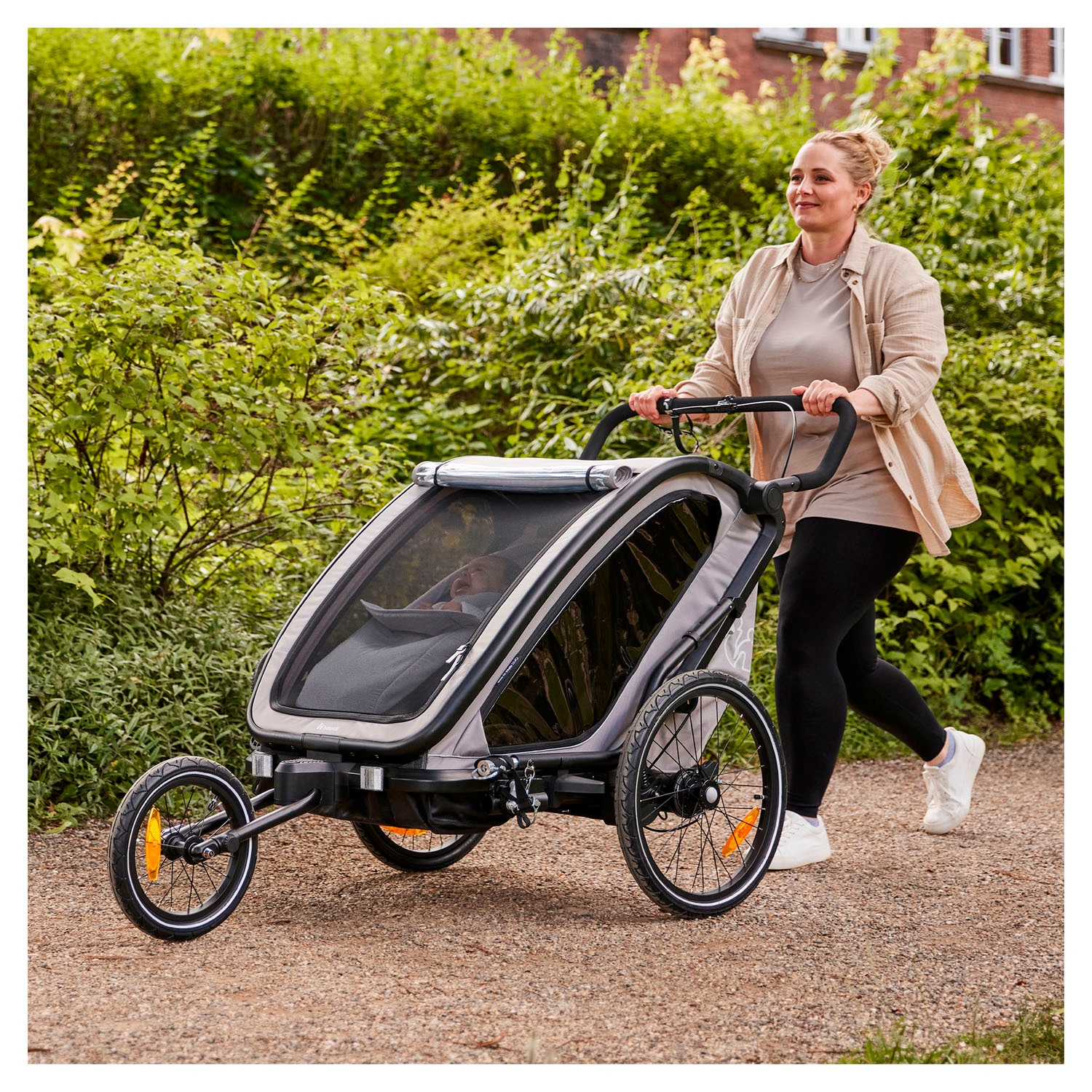 Hauck Fahrradkinderanhänger »Baby Lounger 2 Grey«, mit Beindecke