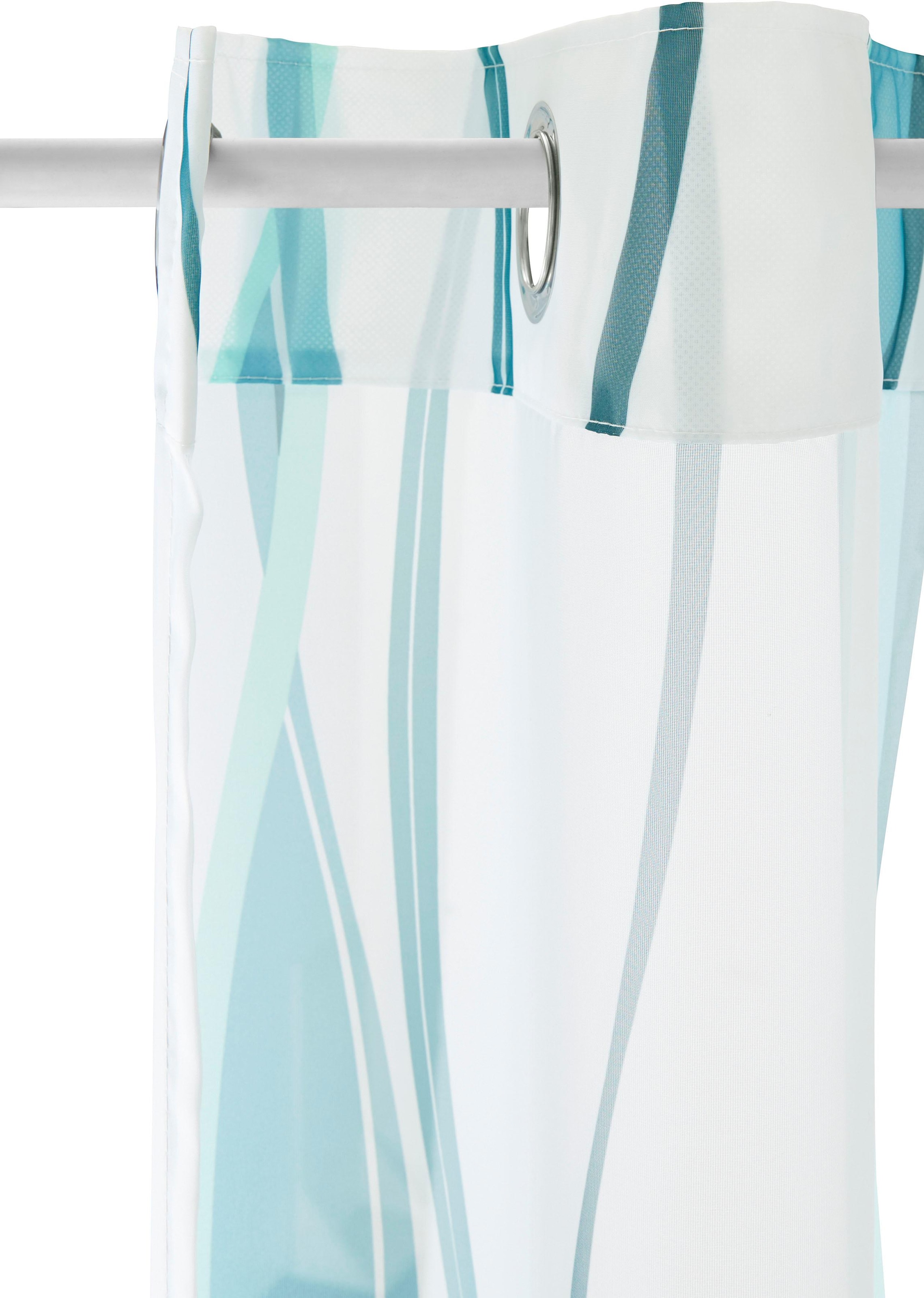 my home 2-er Wellen Gardine Voile, transparent, Set, (2 St.), »Dimona«, Polyester,