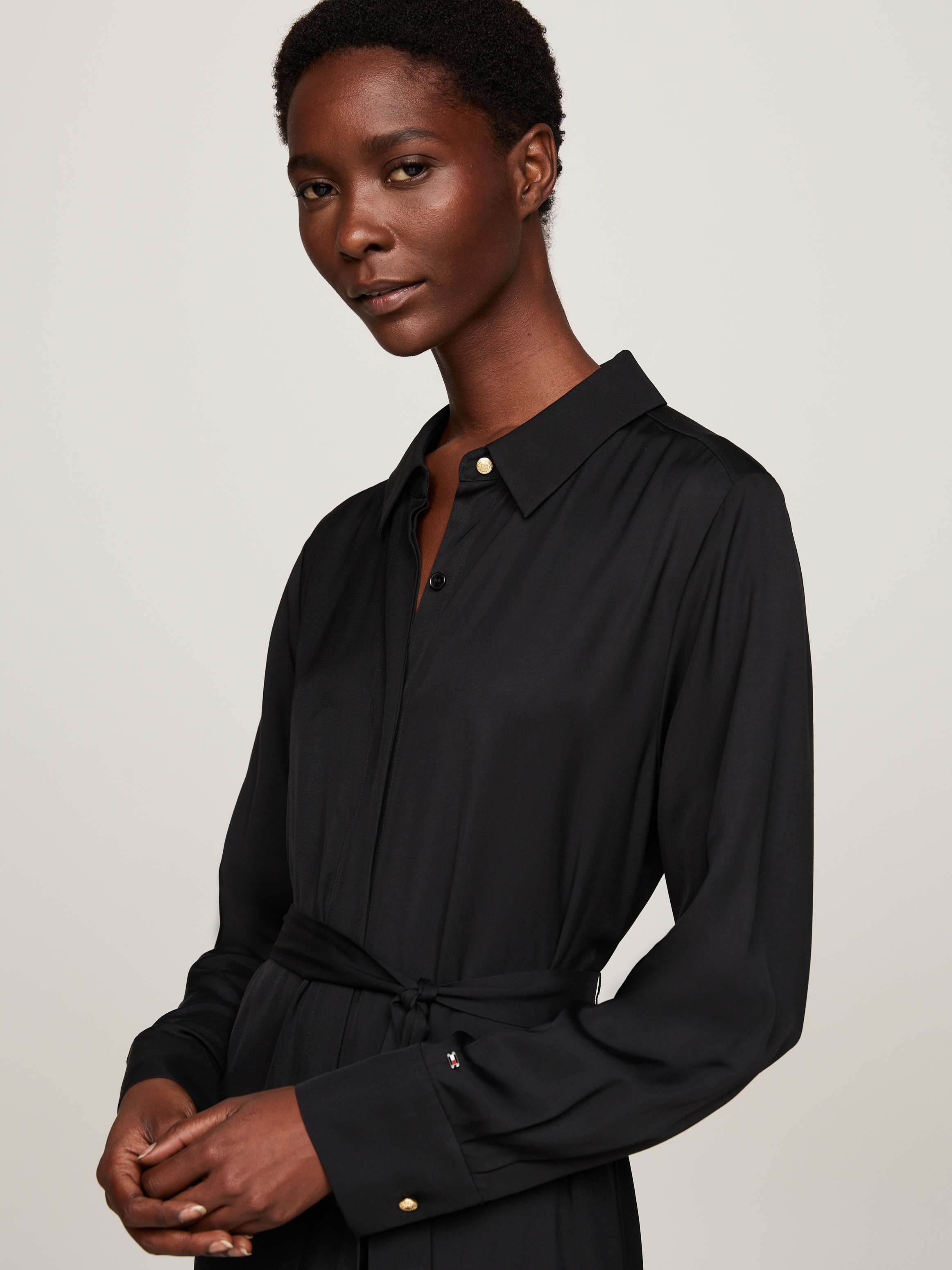 Tommy Hilfiger Hemdblusenkleid »FLUID VISCOSE SHIRT DRESS«, fließende Viskose Qualität