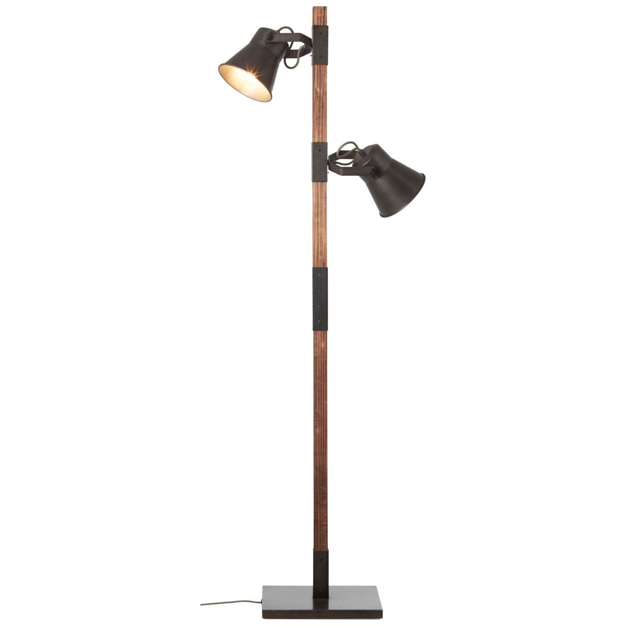 Brilliant Stehlampe »PLOW«, 2 flammig-flammig, 153,5 cm Höhe, 2 x E27,  schwenkbar, Metall/Holz, schwarz stahl/holz online kaufen | mit 3 Jahren  XXL Garantie | Standleuchten