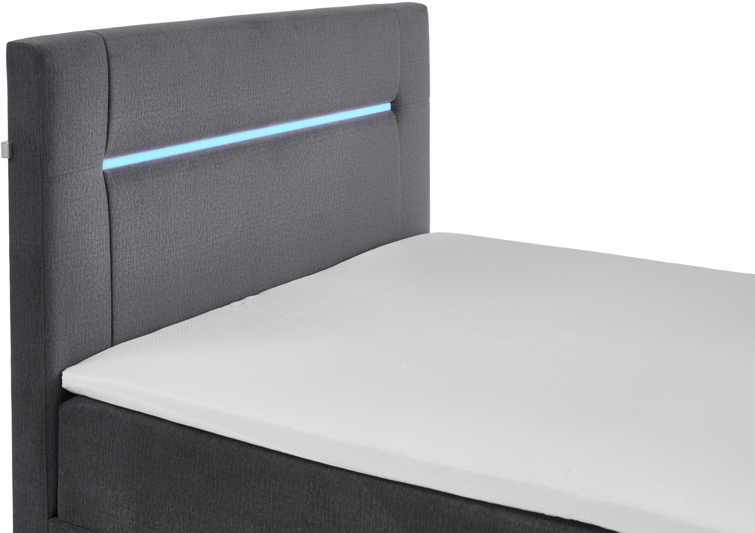 INOSIGN Boxbett »Escalon LED mit Bettkasten, inkl. Topper, LED-Lichtleiste im Kopfteil«, erhältlich in den Breiten 120x200cm und 180x200cm