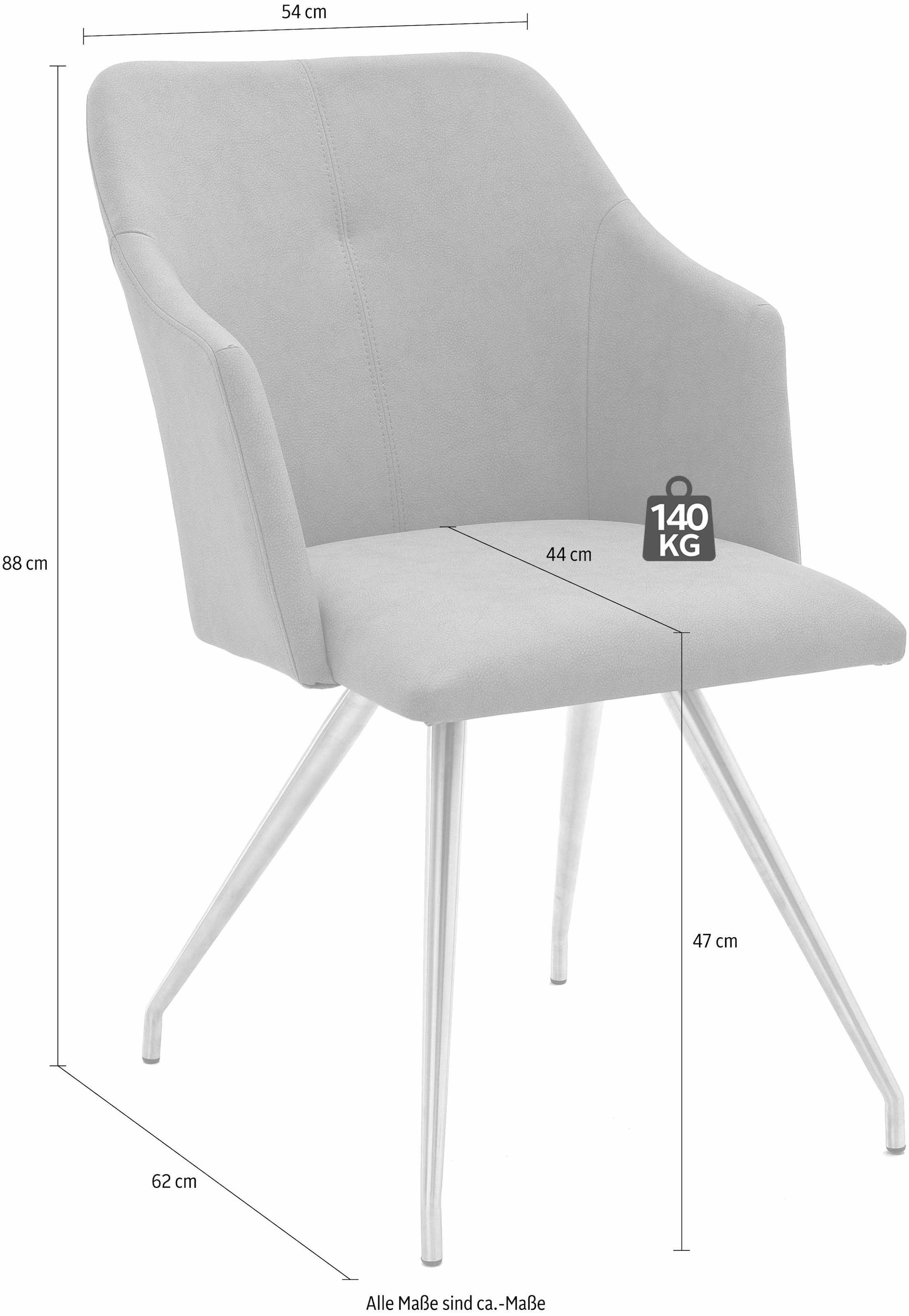 St., Esszimmerstuhl Stuhl Kunstleder, 4 auf kg B-eckig«, 2 »Madita 140 Stuhl furniture belastbar max. Rechnung Set, Fuß bis MCA bestellen