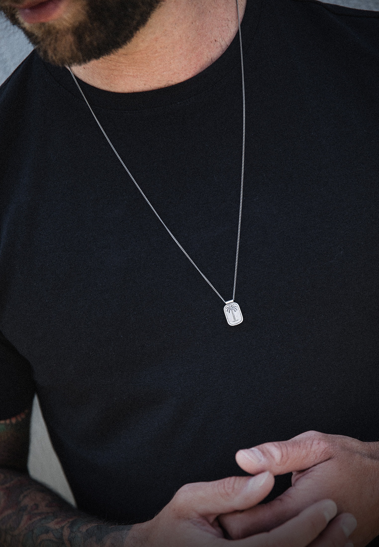 HAZE & GLORY Kette mit Anhänger »Halskette Plättchen - Coconut Society Palme 925 Silber«