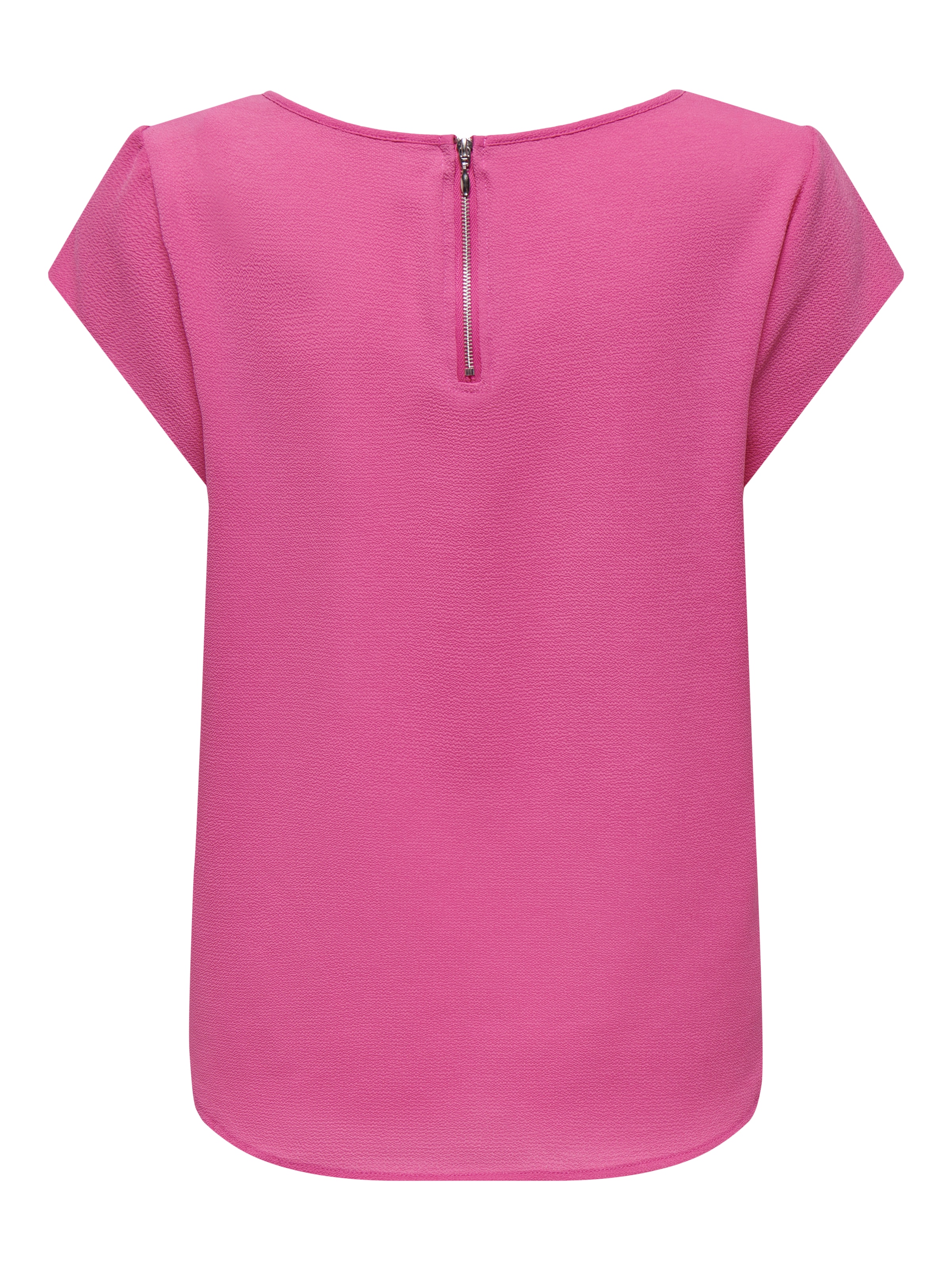 ONLY Kurzarmbluse »ONLVIC – feminines Blusenshirt in lockerer Form«, regular fit, Web, Kunstfaser, Rundhals, unifarben
