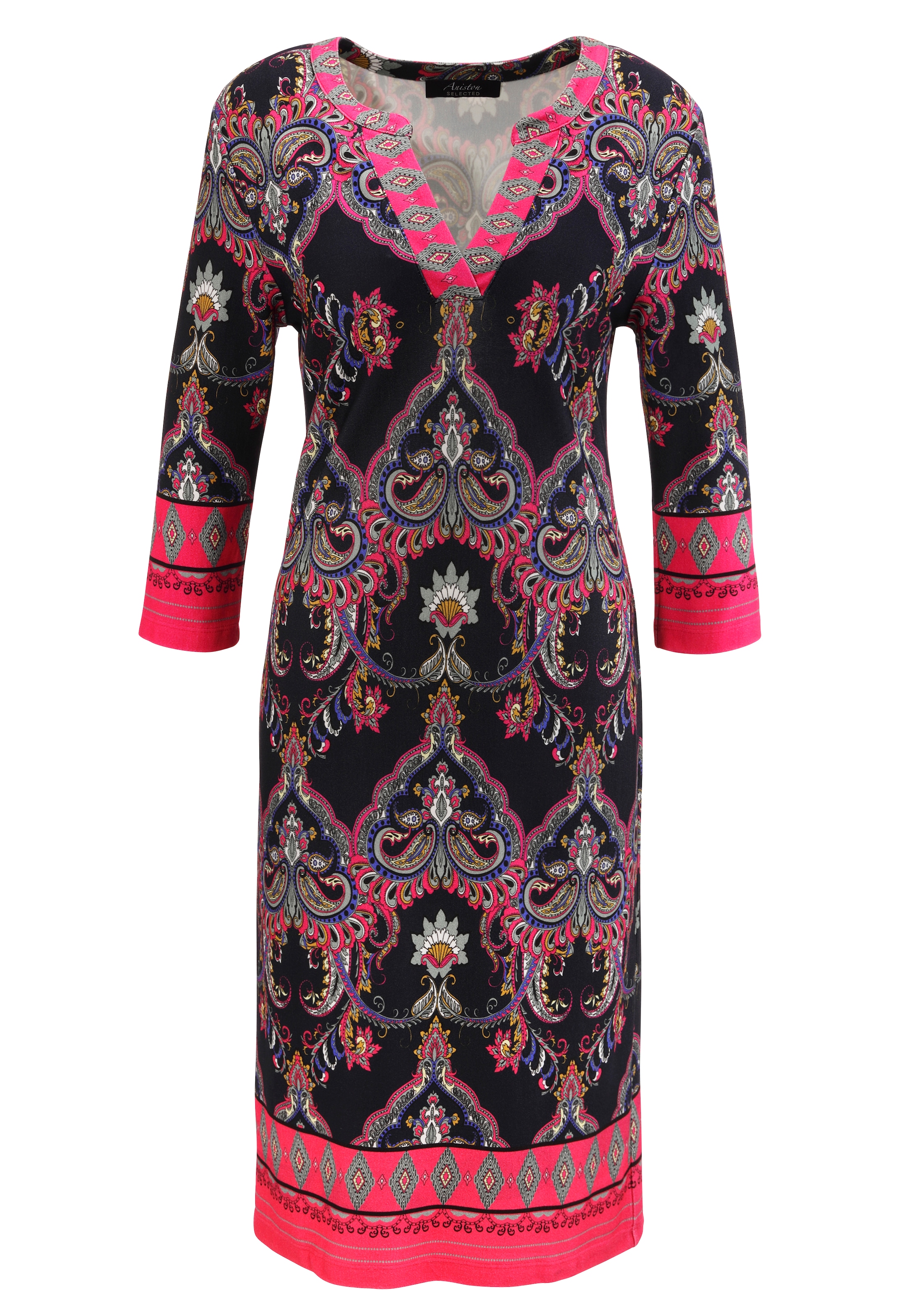 Aniston SELECTED Jerseykleid, mit Ornamenten- und Rankendruck Allover - NEUE KOLLEKTION