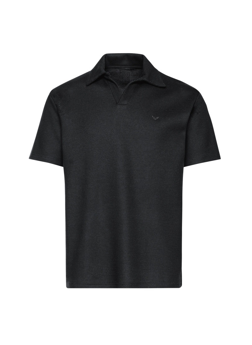 Trigema Poloshirt »TRIGEMA Oversized Poloshirt ohne Knopfleiste in Waffeloptik« 1 Stk. tlg.
