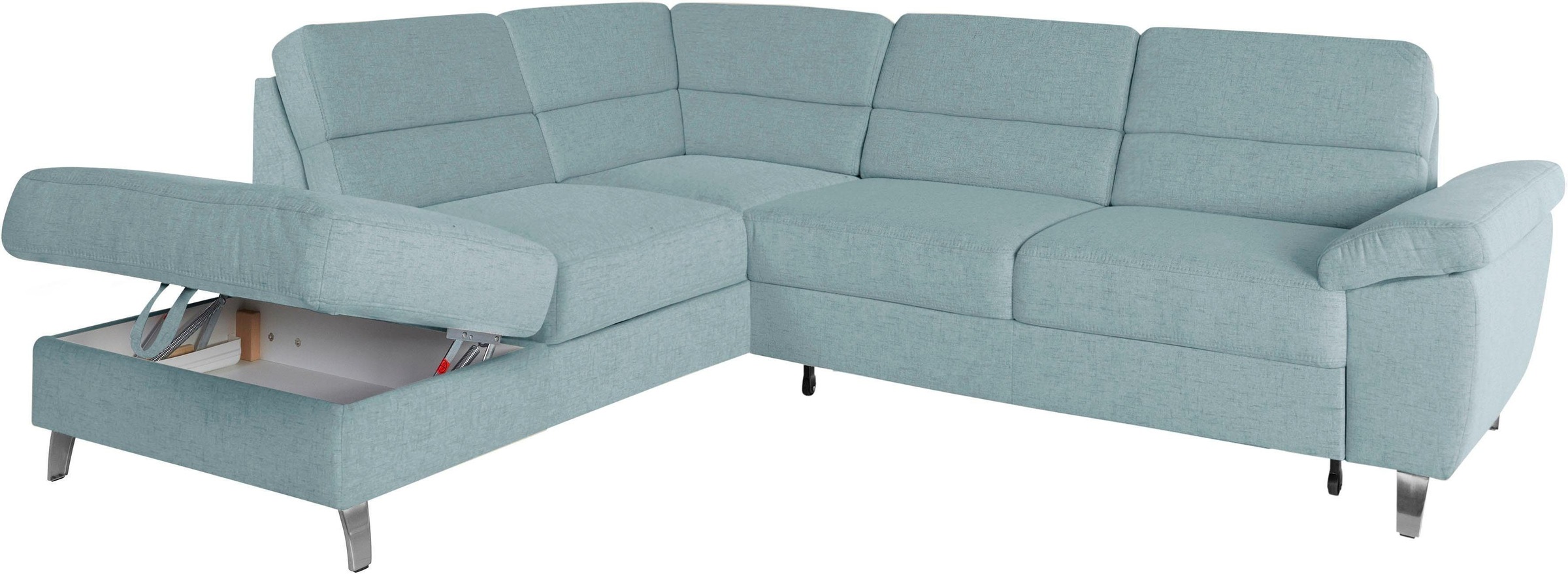 sit&more Ecksofa »Sorano L-Form«, wahlweise mit Bettfunktion und Bettkasten