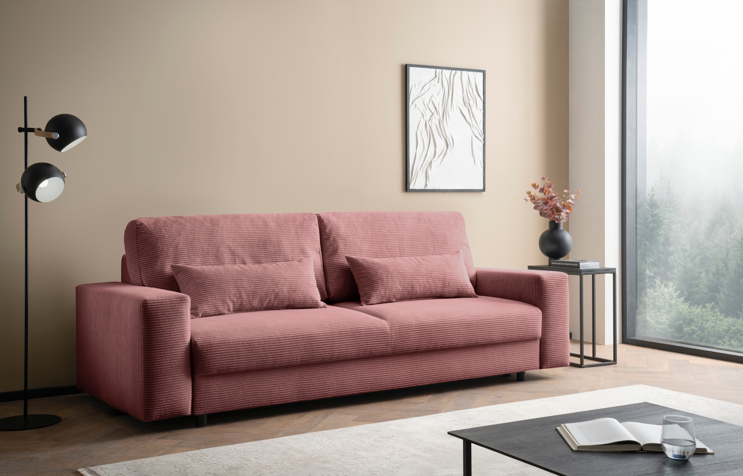 LeGer Home by Lena Gercke Schlafsofa »Imoga, Polster mit Schlaffunktion, 3-Sitzer Sofa, Couch mit Bettkasten«, in modernen Farben und Stoffen, Bettfunktion, Liegefläche: 200x150 cm