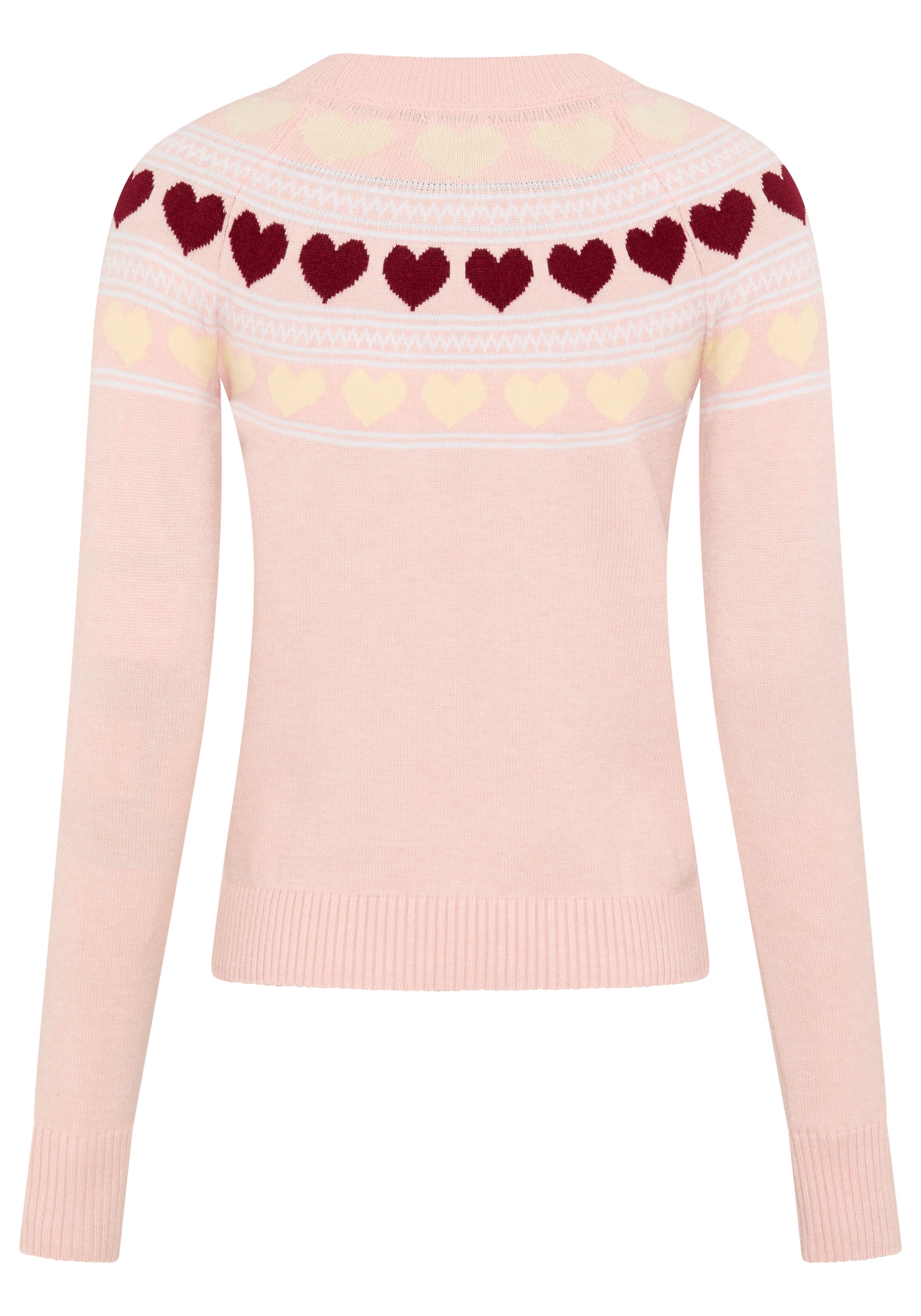 KangaROOS Norwegerpullover mit Rundhalsausschnitt, hüftlange Form, figurumspielende Passform