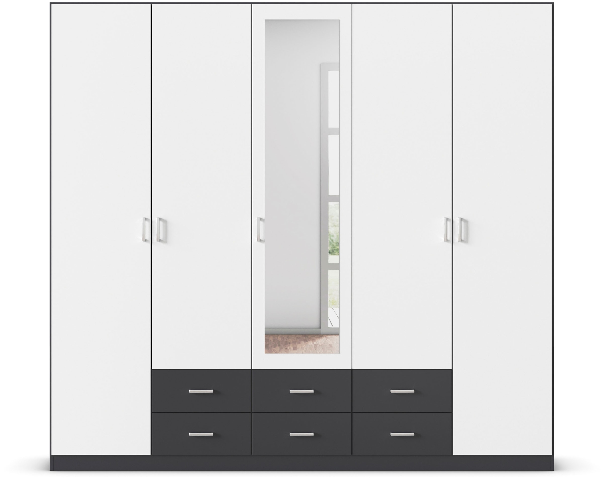 rauch Kleiderschrank »Schrank Garderobe Wäscheschrank GAMMA in 3 Breiten«, viel Stauraum mit 6 Schubladen, mit Spiegel TOPSELLER MADE IN GERMANY