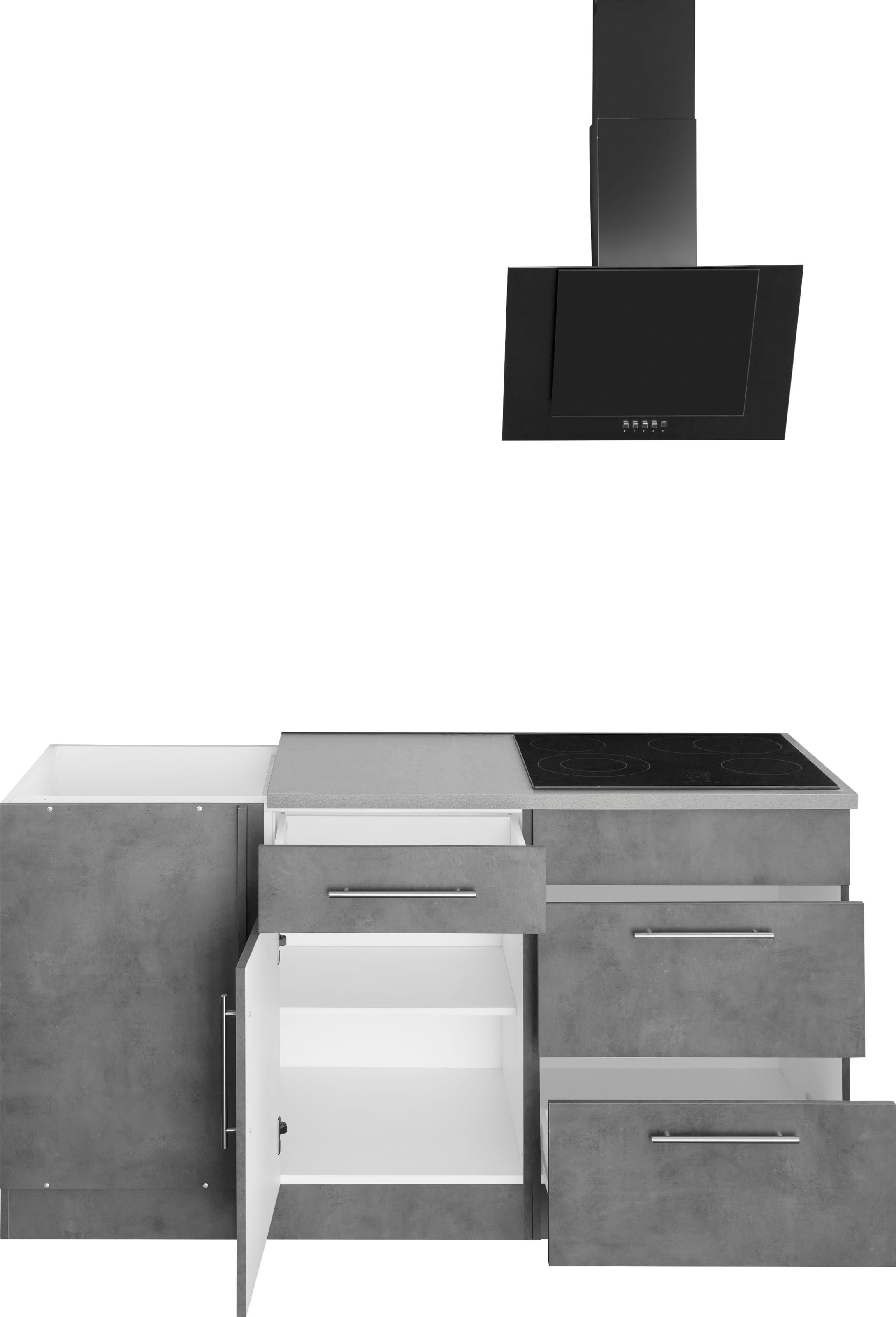 wiho Küchen Winkelküche »Cali«, mit E-Geräten, Stellbreite 230 x 170 cm