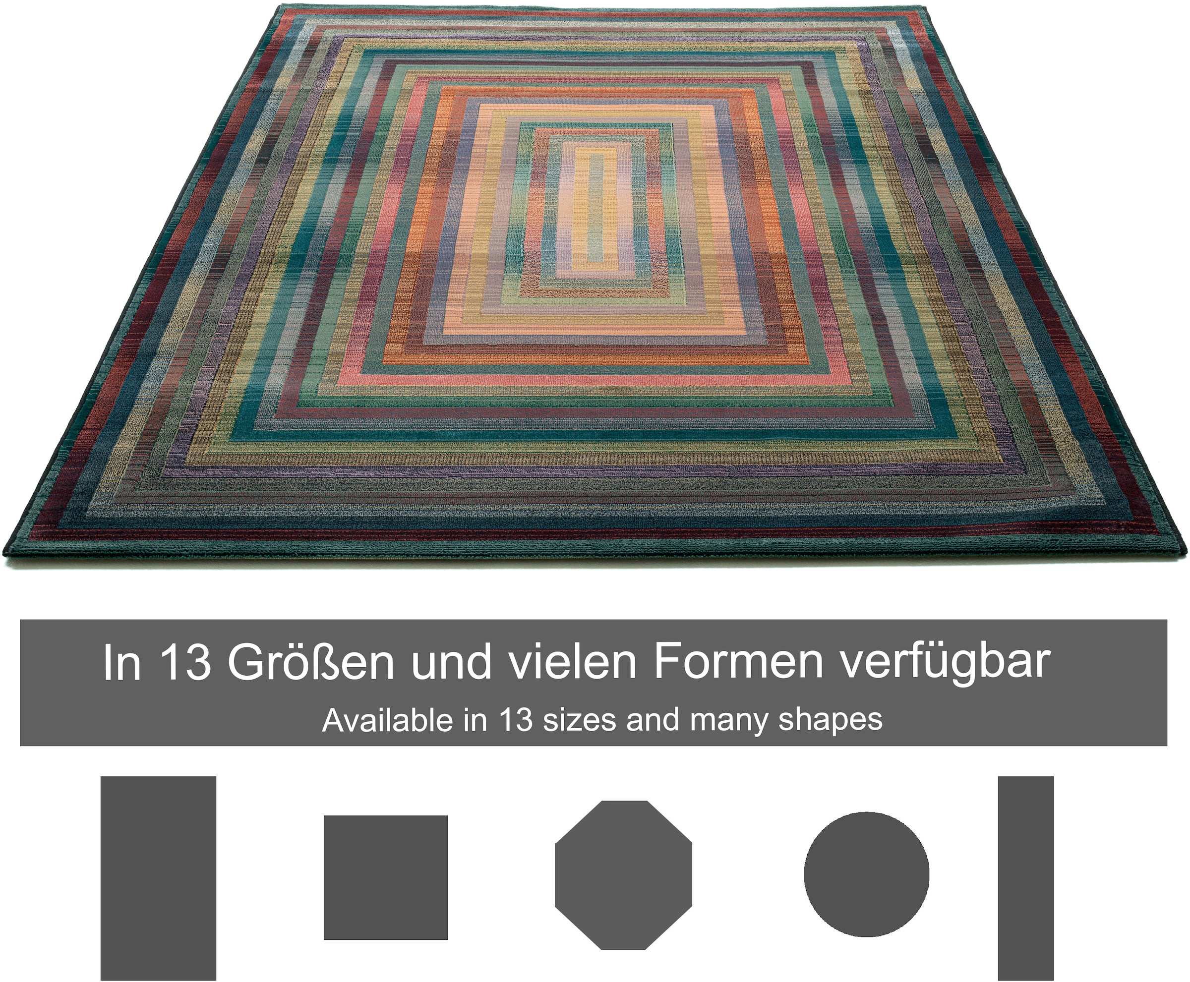 THEKO Teppich »Gabiro 001«, rechteckig, 10 mm Höhe, gewebt, ideal im Wohnzimmer & Schlafzimmer