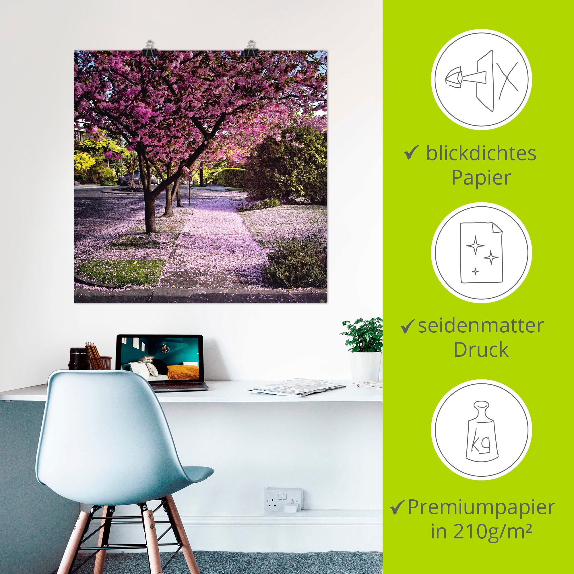 Artland Wandbild »Fallende Blütenblätter«, Bäume, (1 St.), als Alubild, Outdoorbild, Leinwandbild, Poster in verschied. Größen