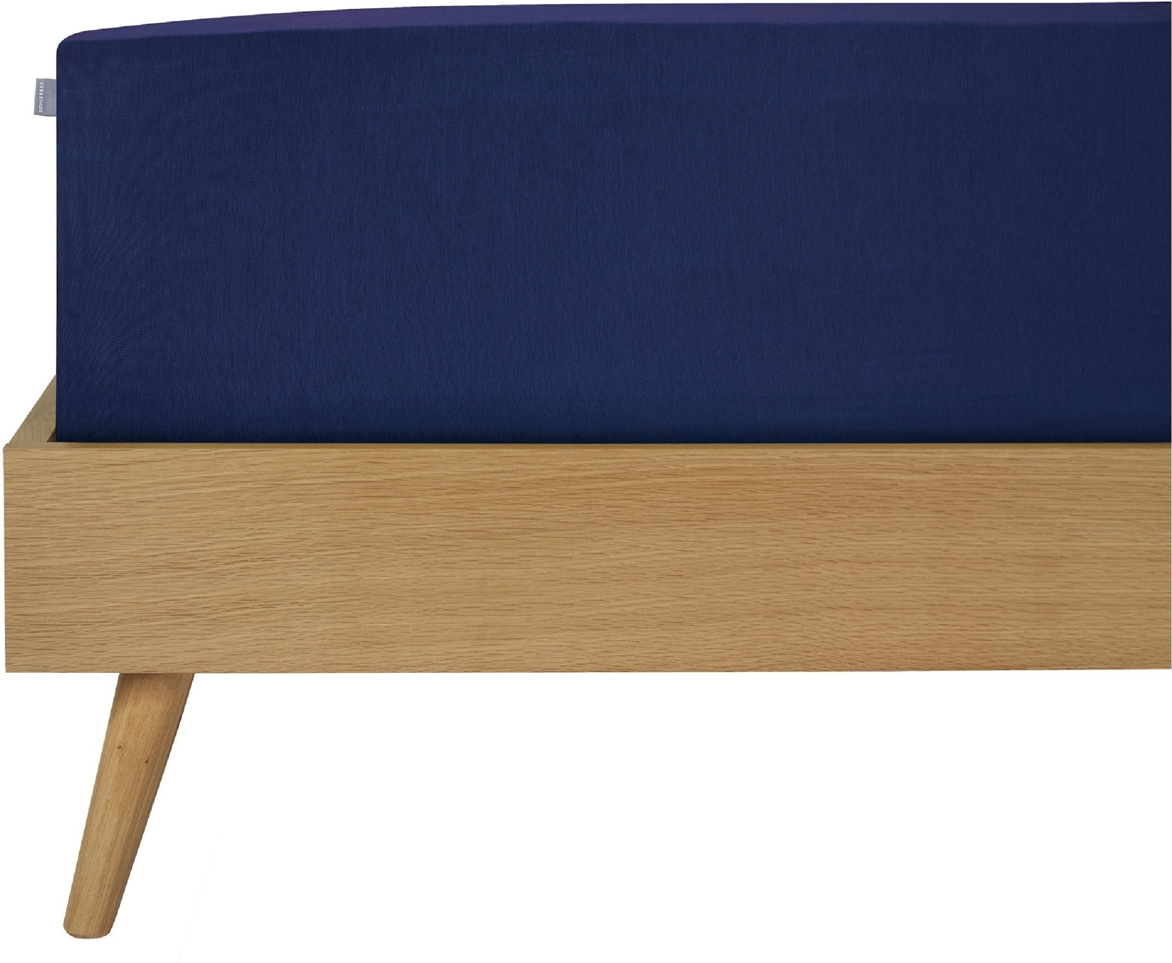 Schiesser Spannbettlaken Dunkelblau - SCHIESSER Home, Größe 100*200, 95 % Baumwolle, 5 % Elasthan