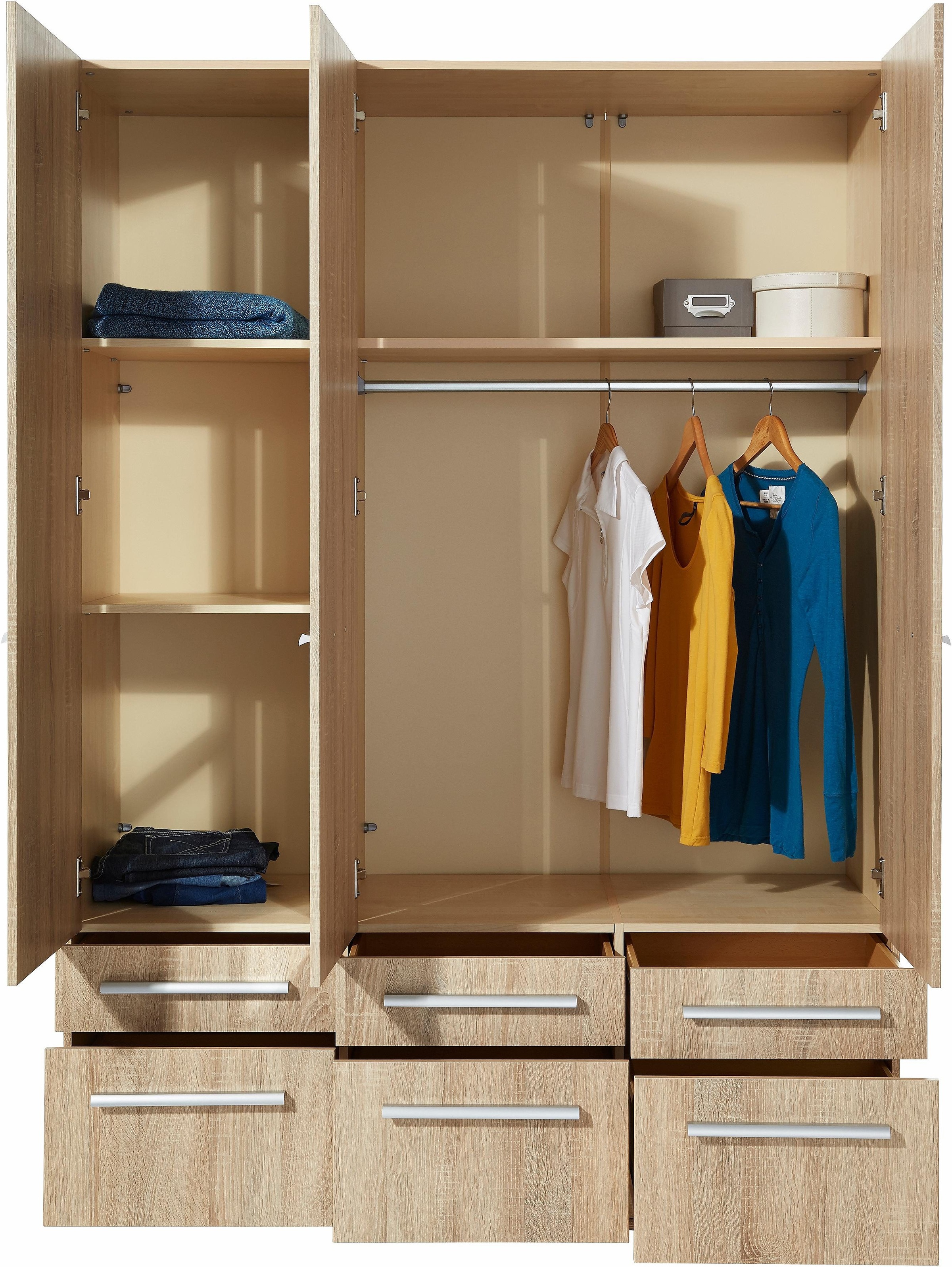 priess Kleiderschrank »Schrank Garderobe Wäscheschrank Barcelona in 5 Breiten«, viel Stauraum, geräumige Schubkästen, mit Spiegel, MADE IN GERMANY