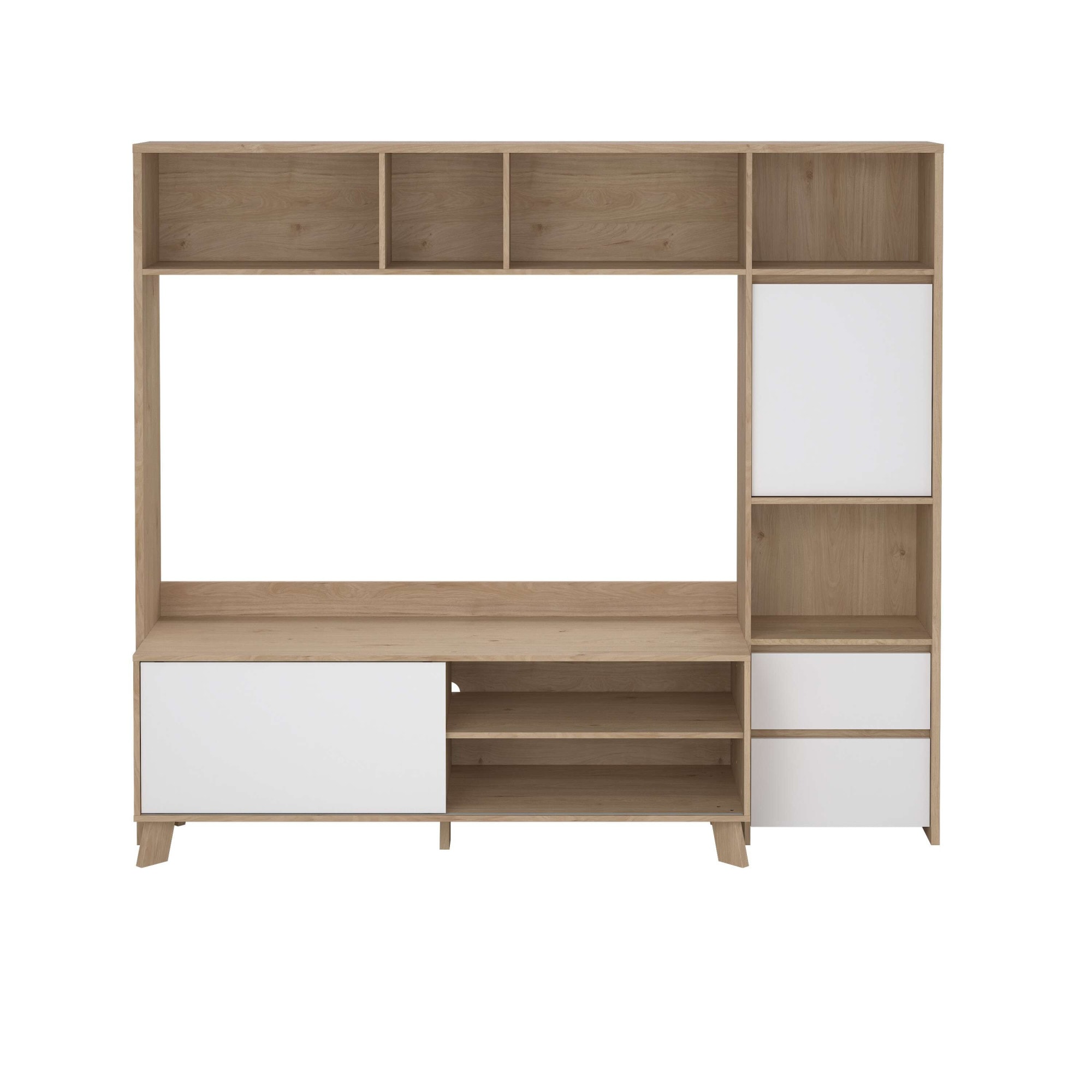 INOSIGN Wohnwand »Next, TV-Wand, TV-Möbel, Wohnwand, Sideboard«, mit Schiebetür und 2 Schubladen, Breite 209 cm, Höhe 182 cm