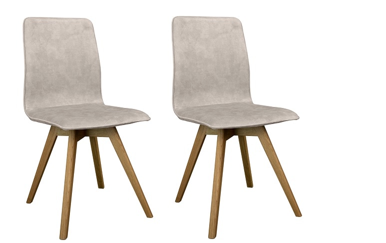 OTTO home, Esszimmerstuhl »Rania« (Set) 2 Stk.Massivholzgestell, mit Keder, milky + Eiche Natur, Holzwerkstoff, Massivholz,