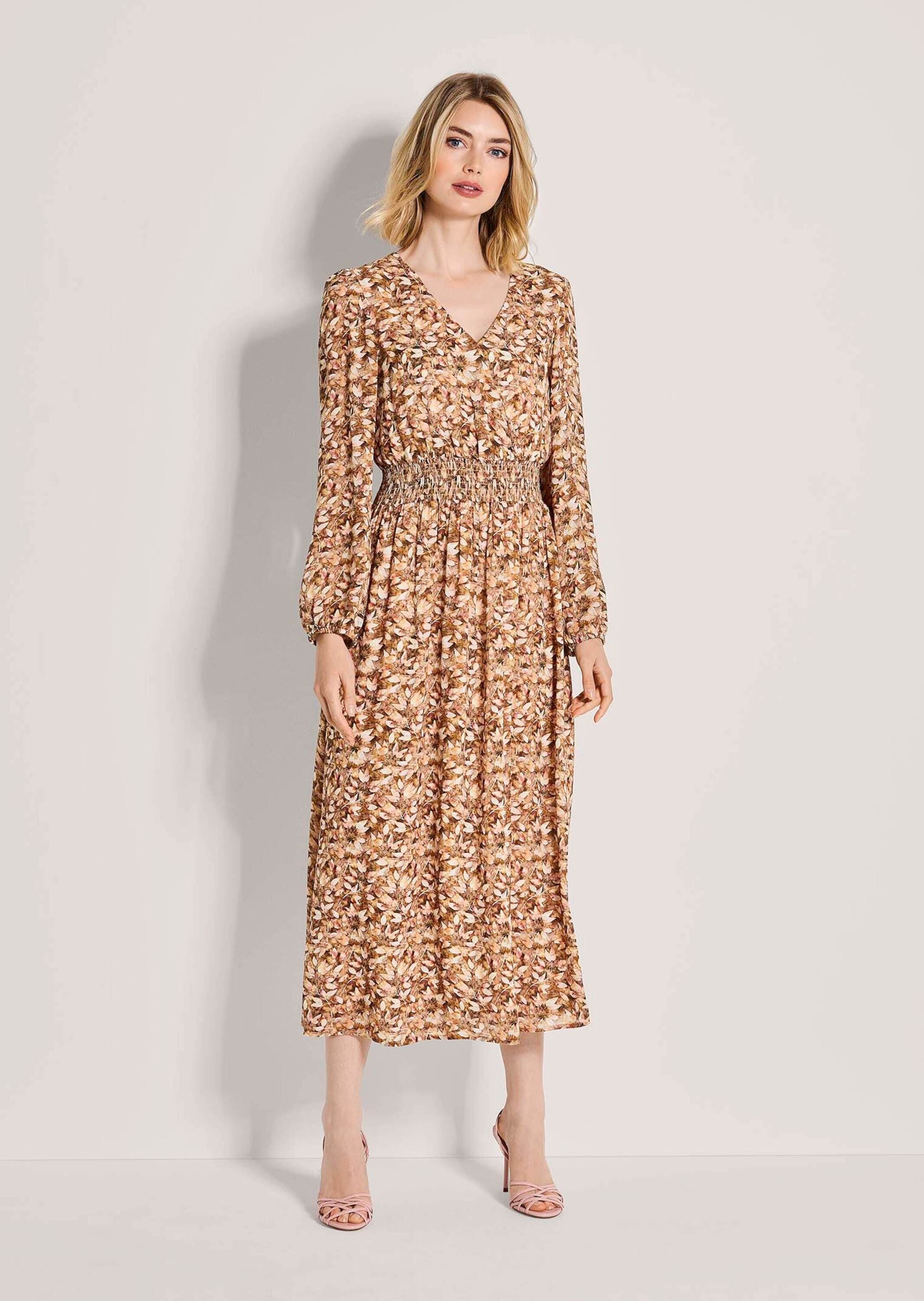 MADELEINE Midikleid »Midikleid Viskosekleid mit Wickeleffekt« Kleid mit Gummizug an der Taille