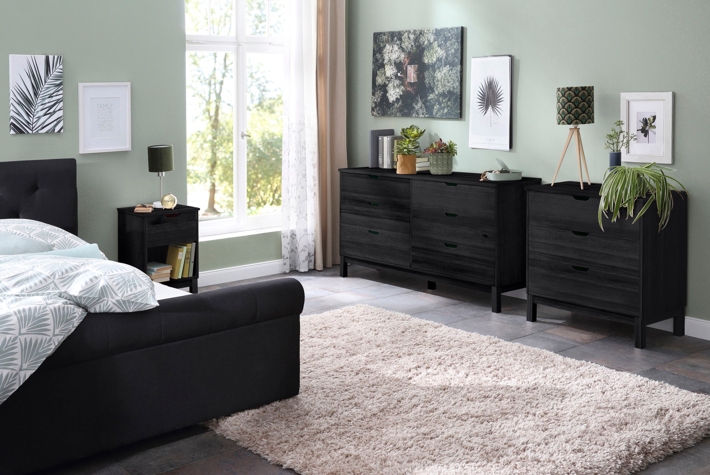 Home affaire Nachtkonsole »Post«, massives Kiefernholz, Stauraummöglichkeit durch Schublade, Breite 38cm