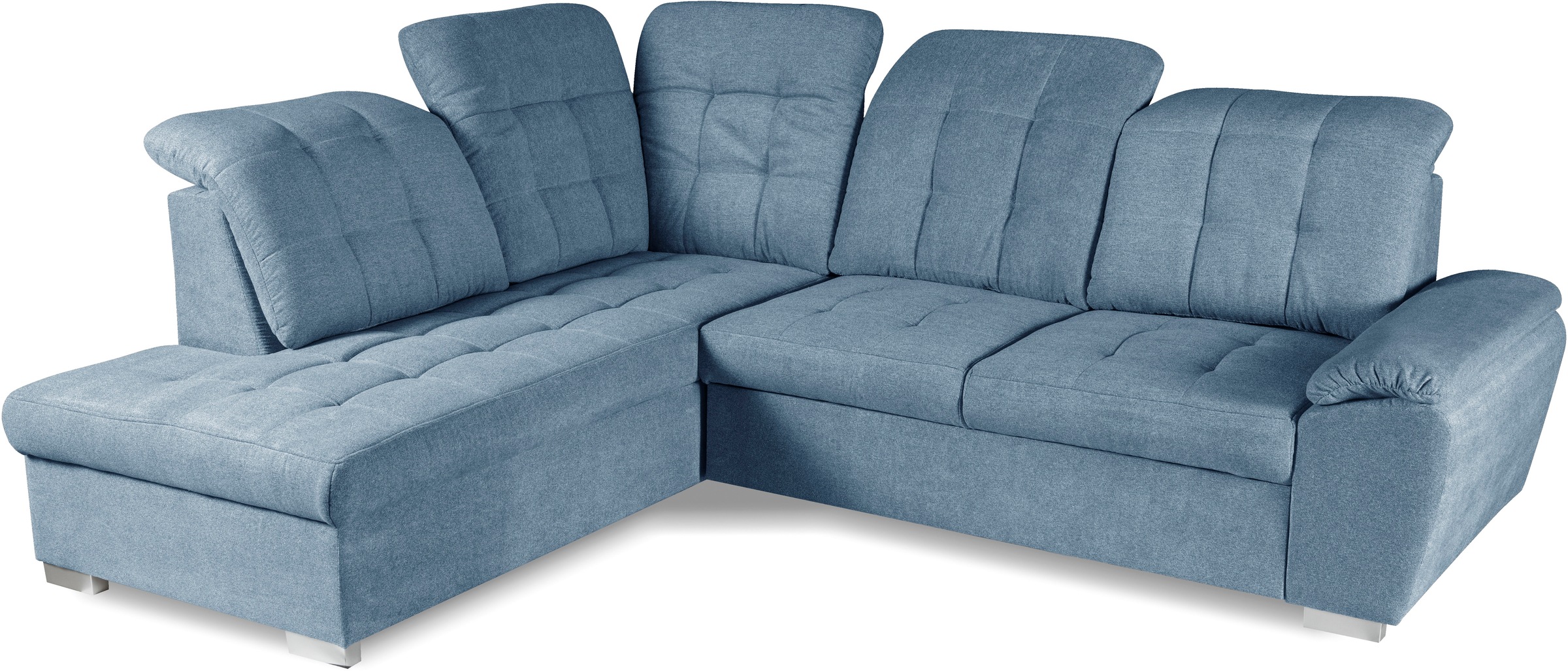 WERK2 Ecksofa »Brindisi, bequem und komfortabel, L-Form«, mit verstellbaren Kopfteilen, Bettfunktion & Bettkasten