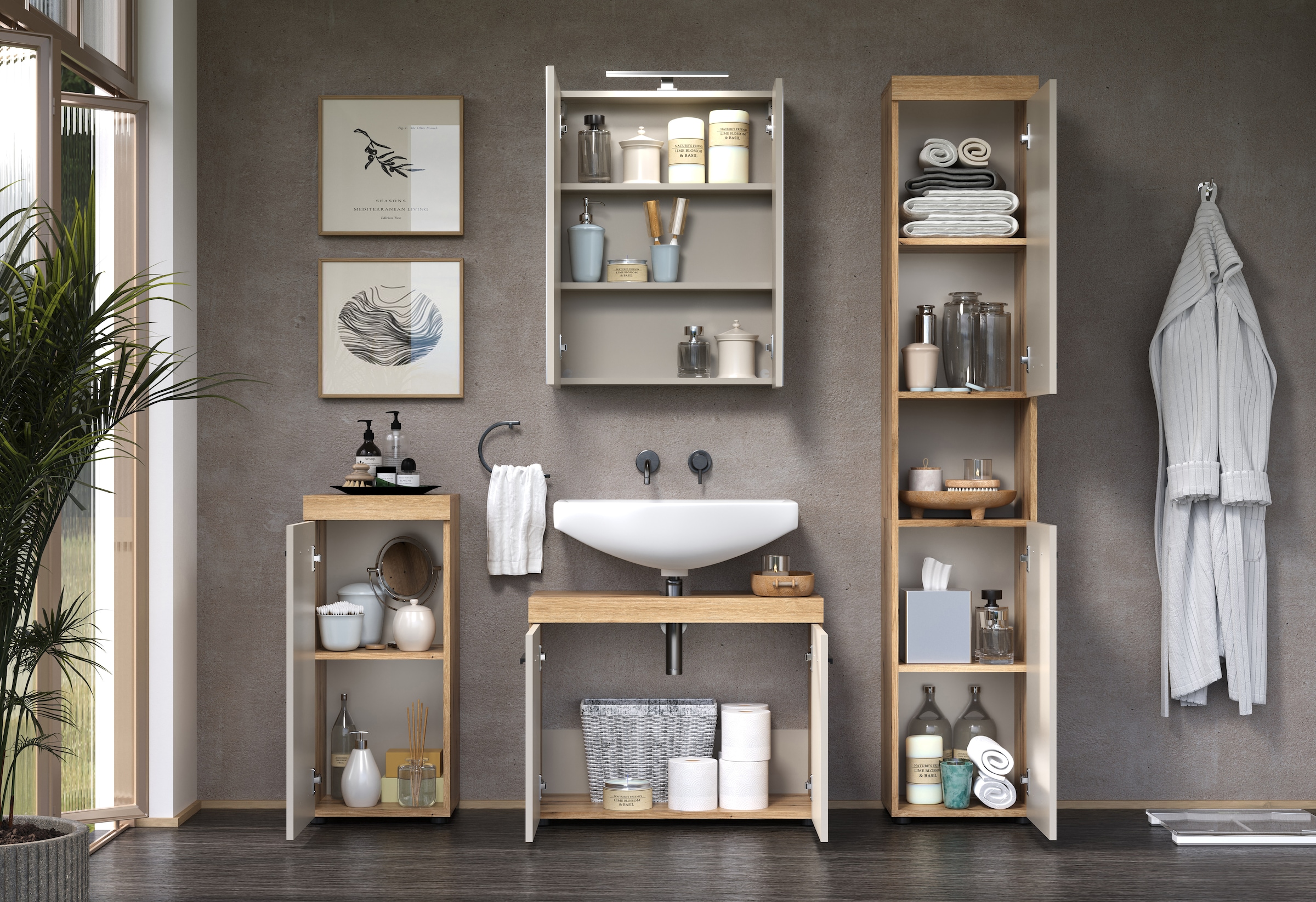 welltime Badmöbel-Set »Isera« 4 Stk. tlg.