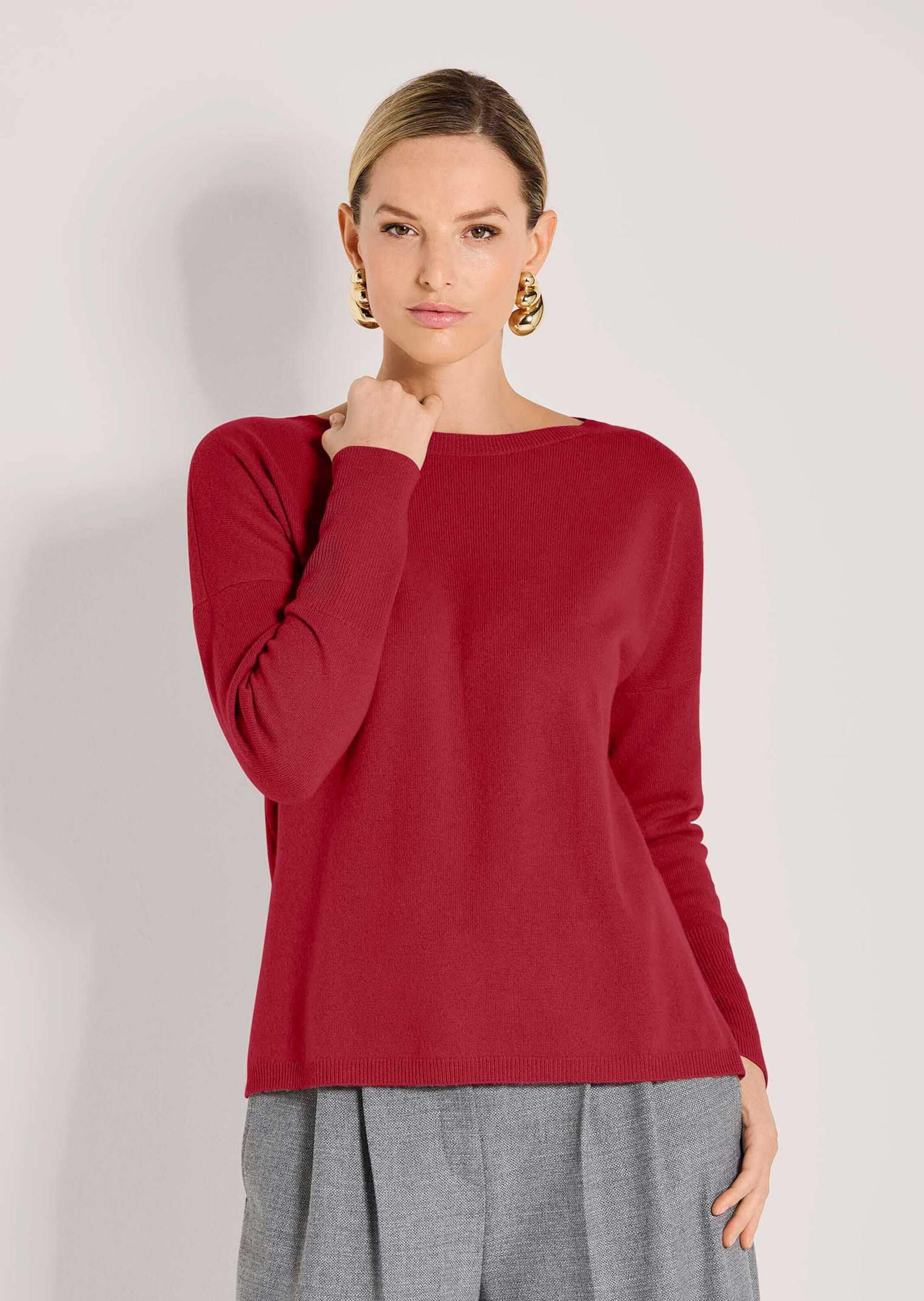 MADELEINE Longpullover »Kaschmirpullover Schlichter Strickpullover mit U-Boot-Ausschnitt« Good-Cashmere-Qualität