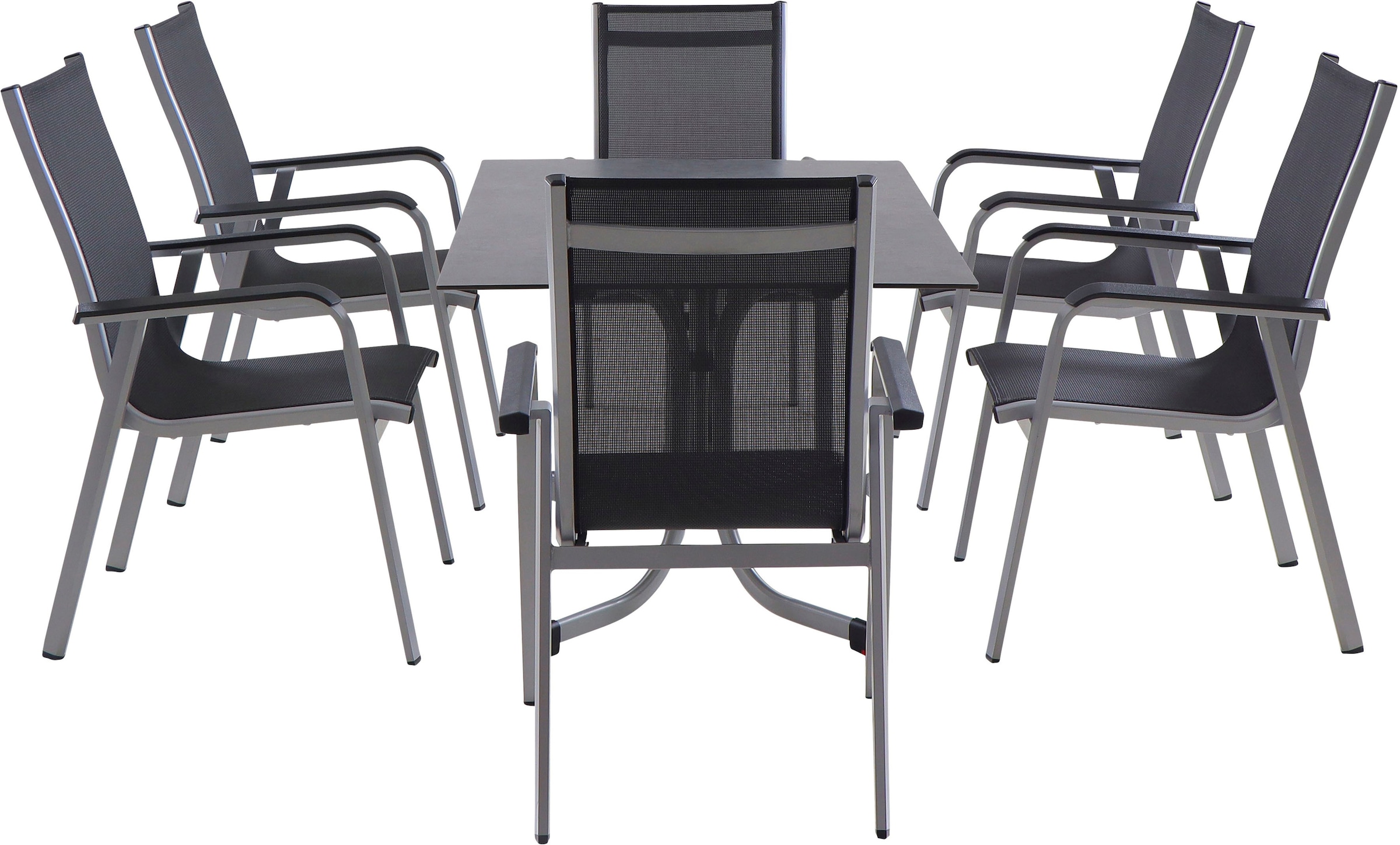 Siena Garden Garten-Essgruppe »Tesoro / Sola«, (Set, 7 tlg.), bestehend aus 6 Sesseln und 1 Tisch