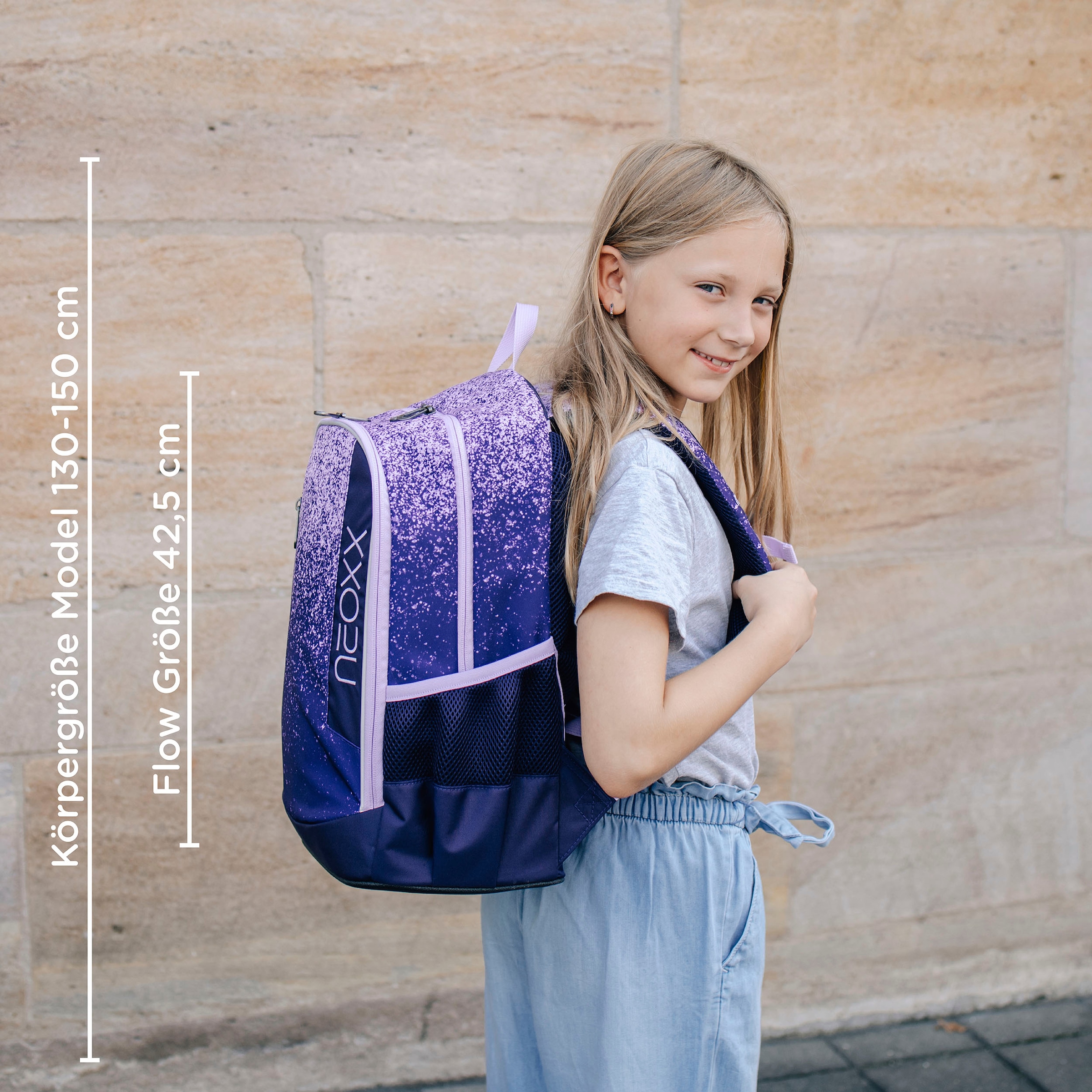 neoxx Schulrucksack »Flow, Glitterally perfect«, teilweise aus recyceltem Material