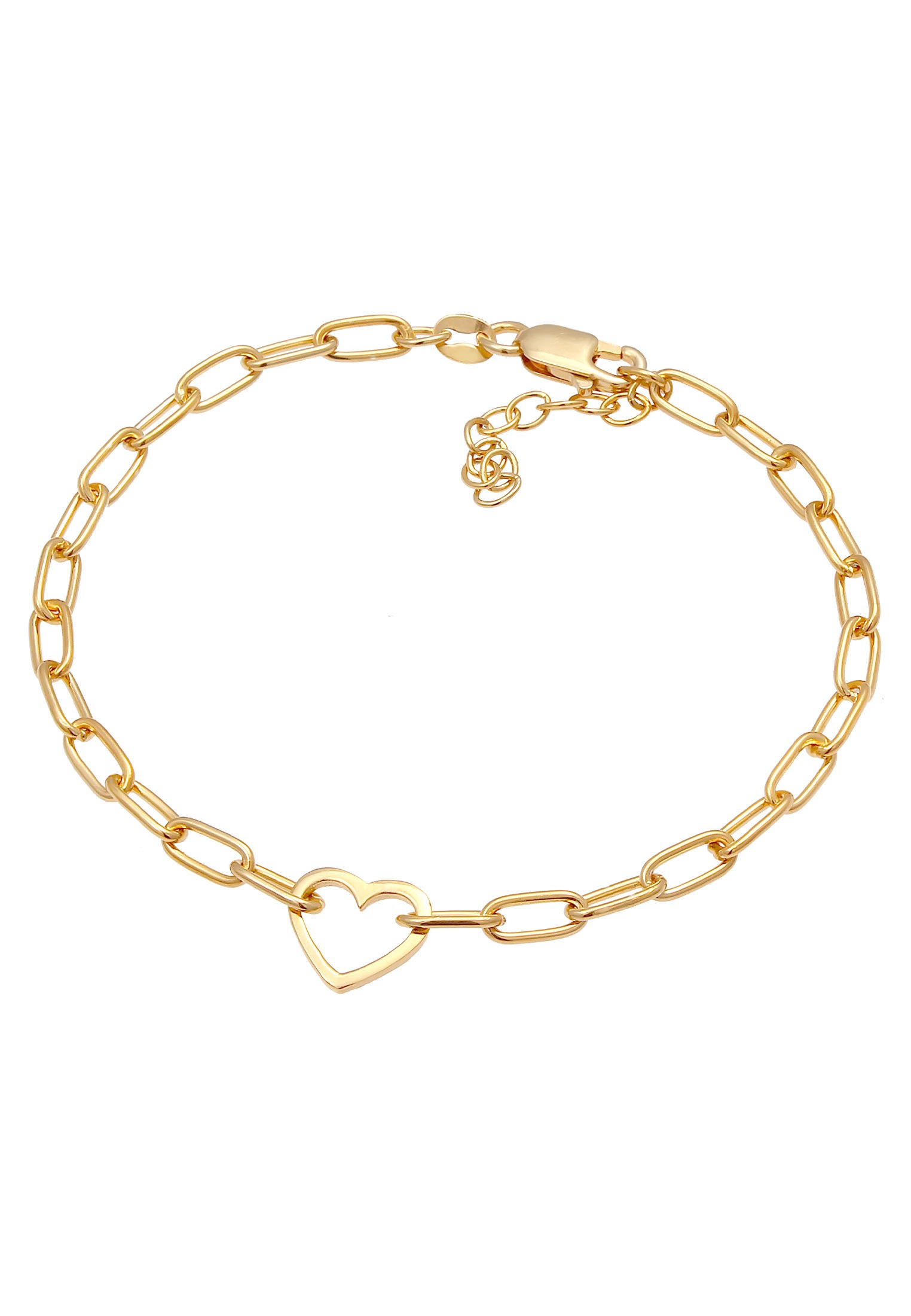 Elli Armkette »Armband Herz Glieder Oval Trend 925 Silber«