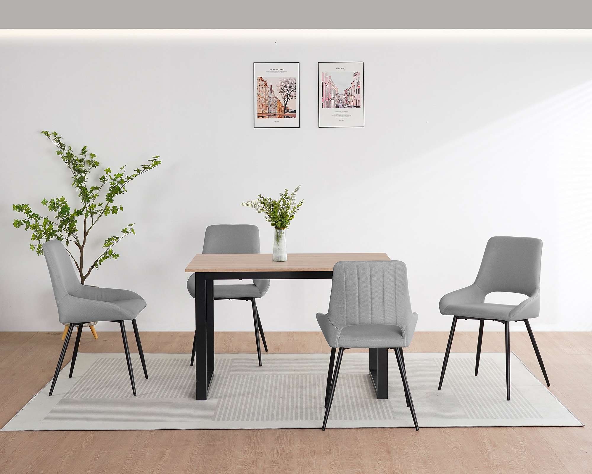 OTTO home Esszimmerstuhl »Derrek« (Set) 2 Stk.pflegeleichter Webstoff, schwarze Metallbeine, Sitzbreite 40 cm