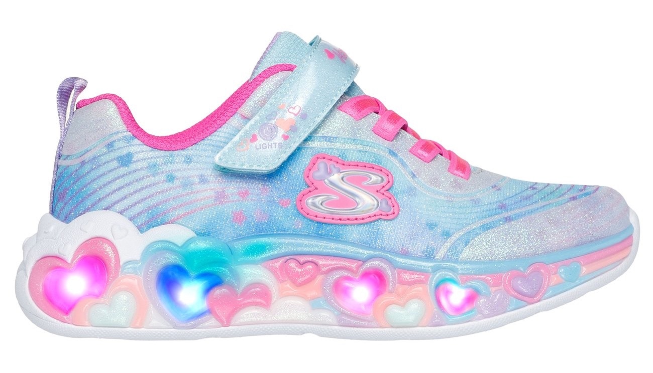 Skechers Sneaker »ETERNAL HEART LIGHTS«, Blink,-Klettschuh mit Herz-Applikation, Größenschablone zum Download