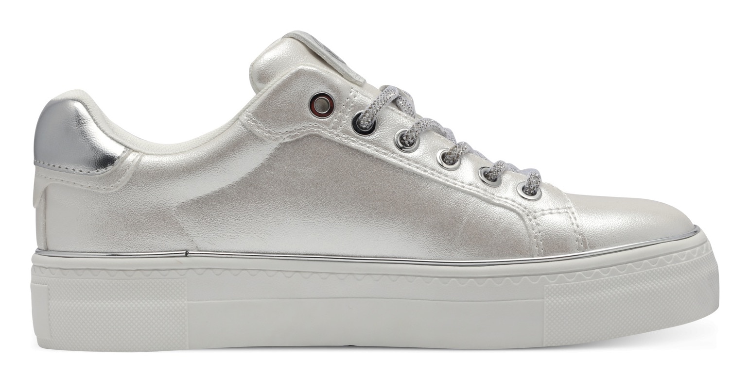 Tamaris Plateausneaker, Freizeitschuh, Halbschuh, Schnürschuh, Kontrastbesatz an der Ferse