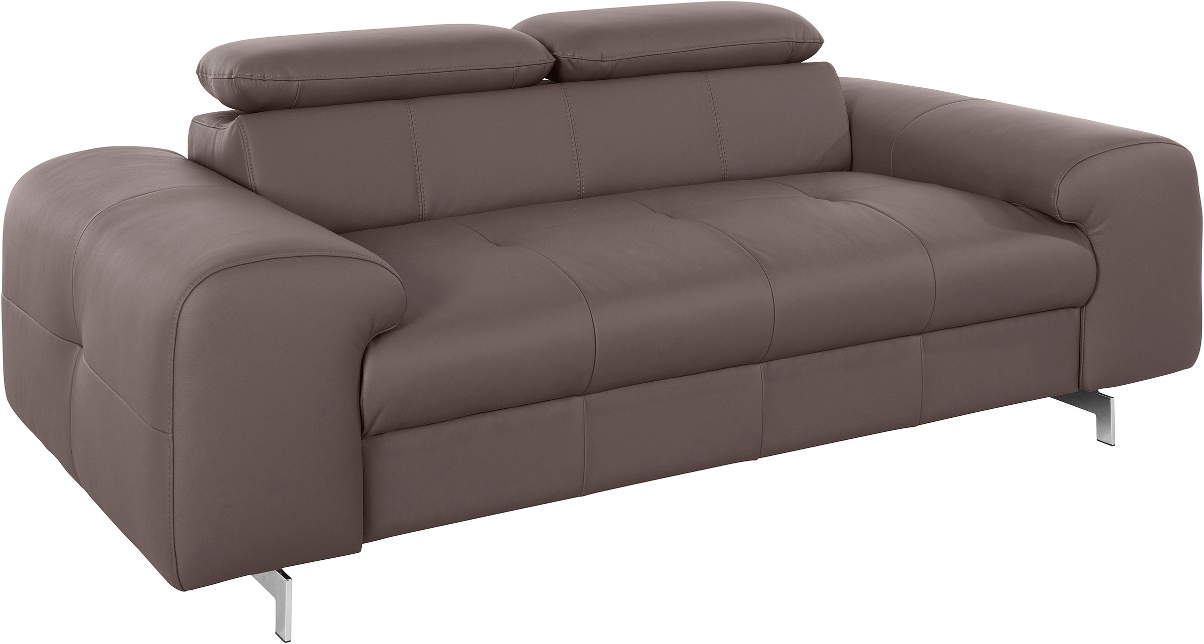 COTTA 2-Sitzer »Chef«, Big-Sofa mit Kopfteilverstellung, edle Metallkufen