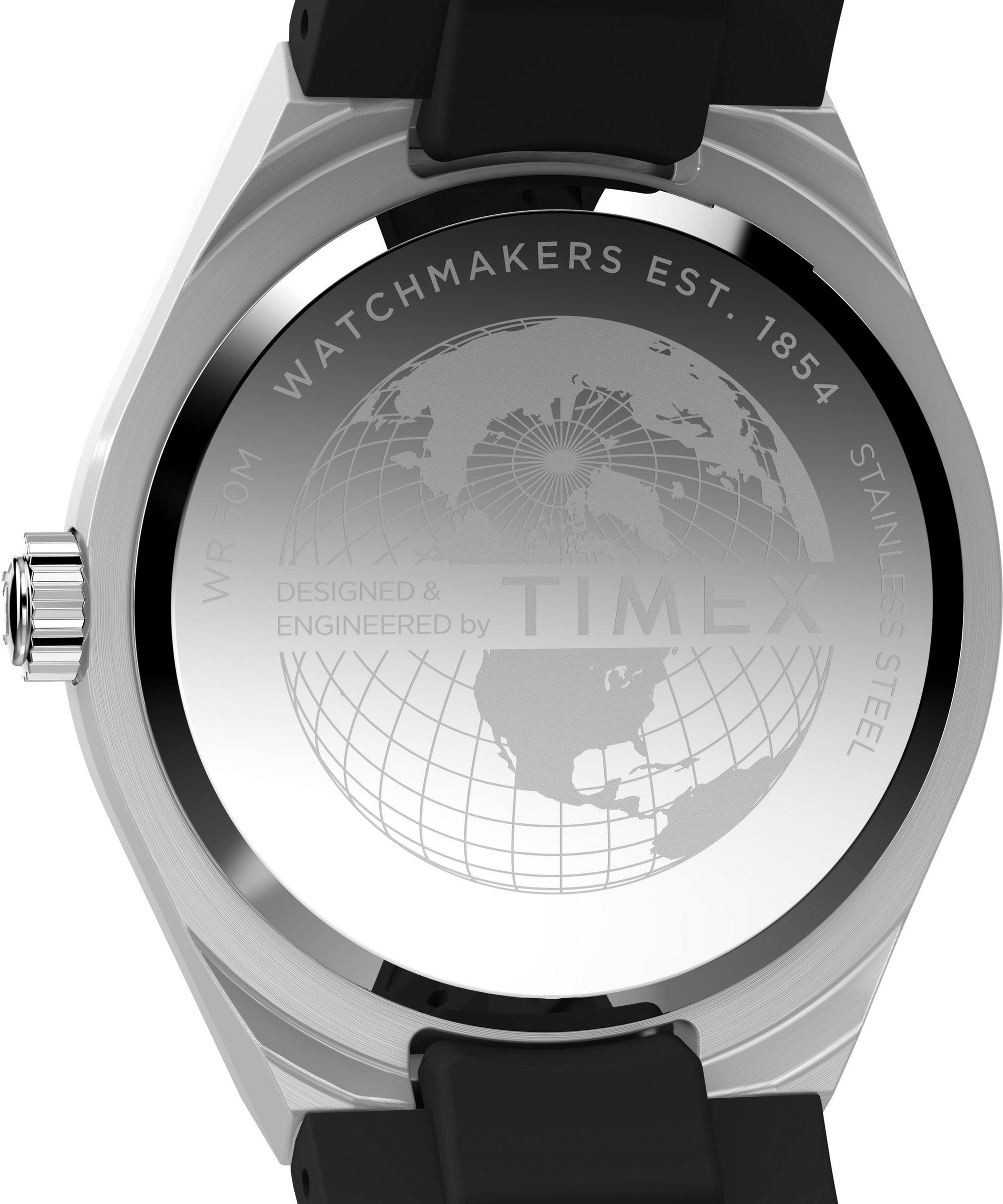 Timex Quarzuhr »CONTINENTAL GMT« Armbanduhr, Herrenuhr,Kautschukarmband,Datum, Leuchtzeiger