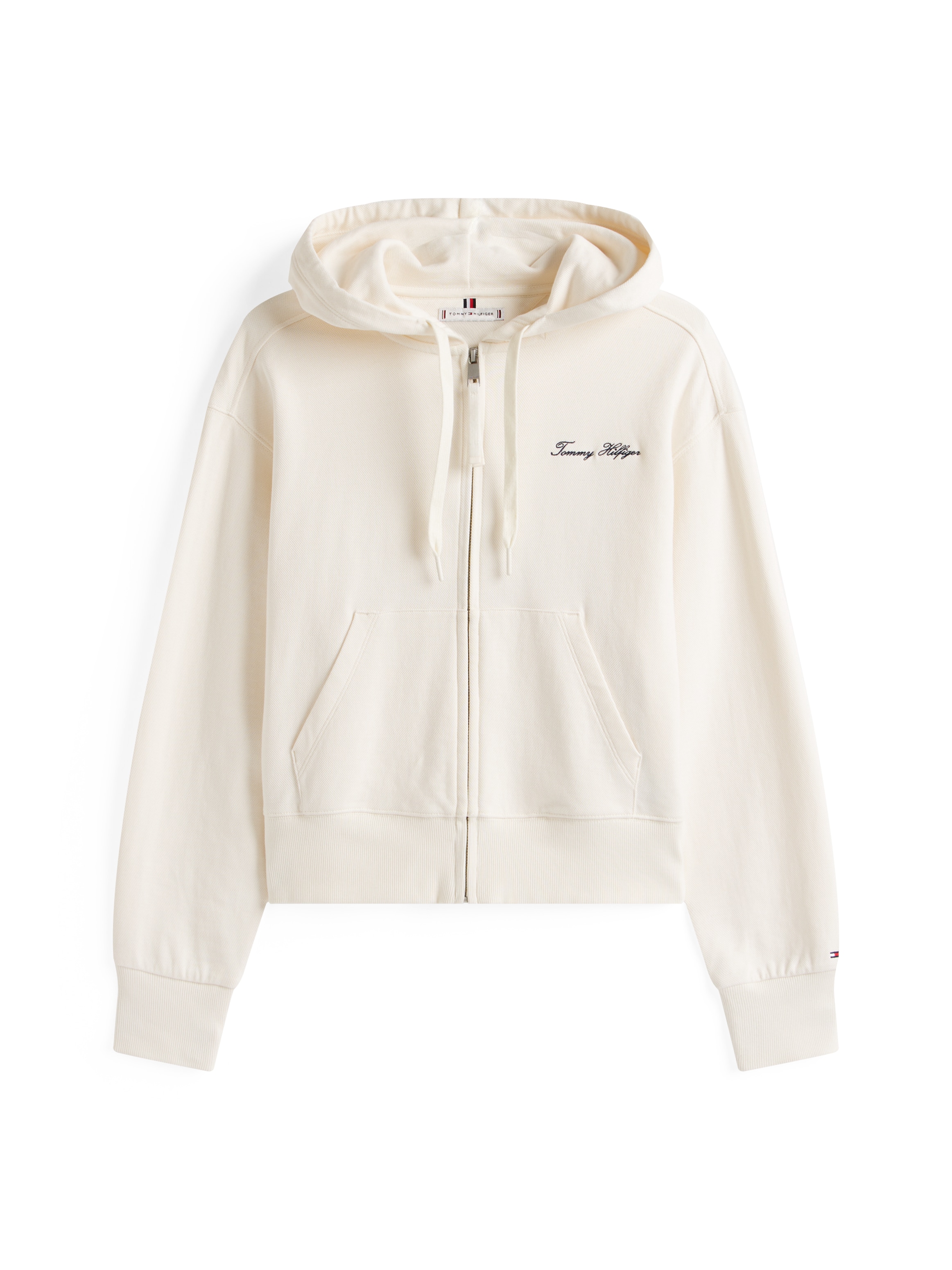 Tommy Hilfiger Sweatjacke »SCRIPT REG PIQUE ZIP-UP HOODIE«, mit Tommy Hilfiger Script Logo-Schriftzug