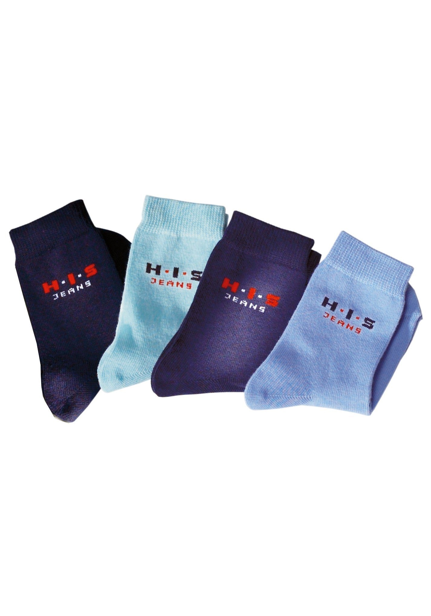 H.I.S Basicsocken, (4 Paar), mit kontrasfarbenem Logo bei ♕