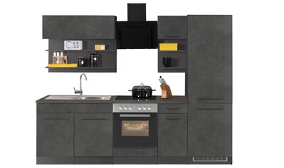 HELD MÖBEL Küchenzeile »Tulsa«, Breite 270 cm, mit E-Geräten, schwarze Metallgriffe,... kaufen