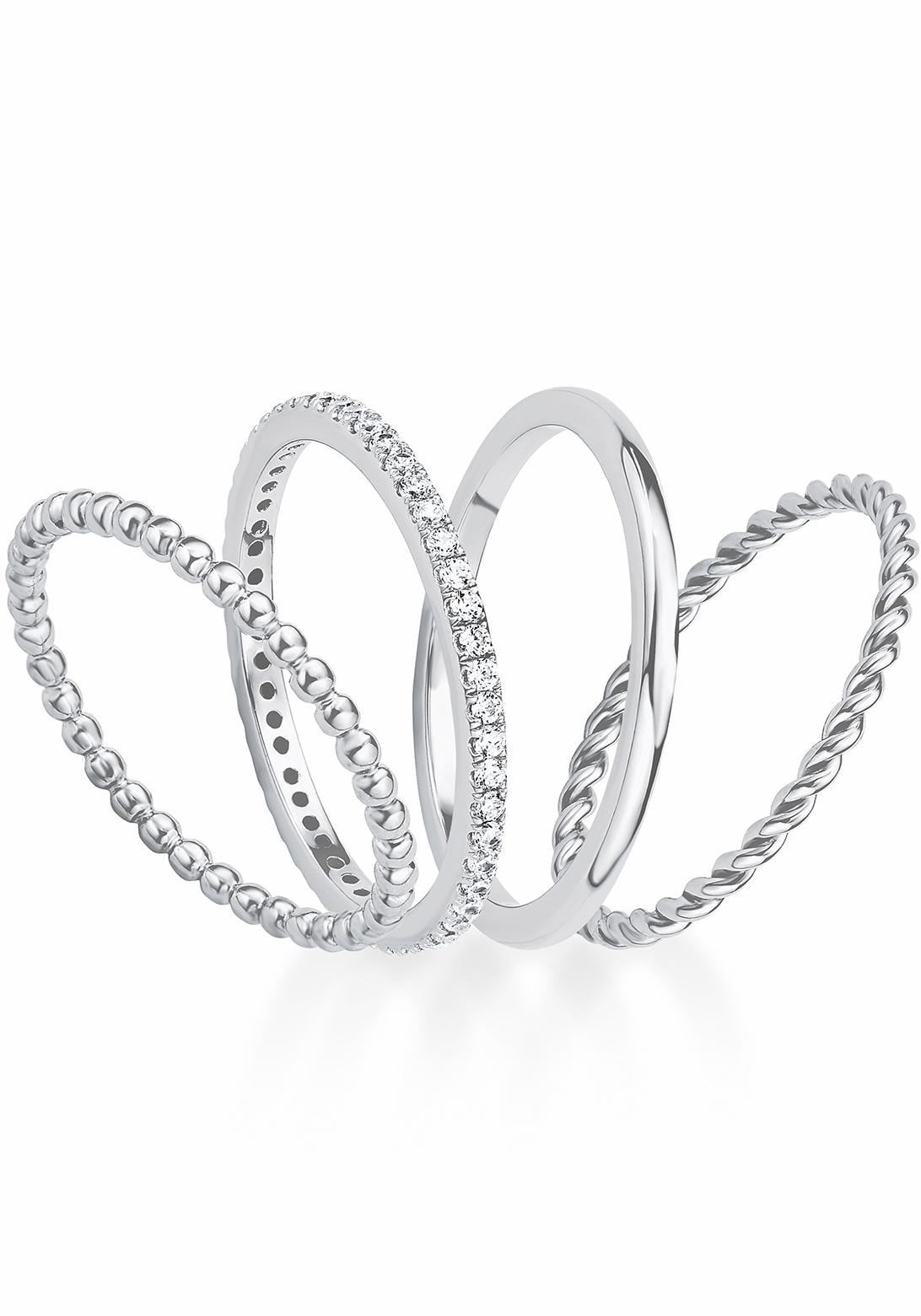 s.Oliver Ring-Set »2015038«, (Set, 4 tlg.), mit Zirkonia (synth.)