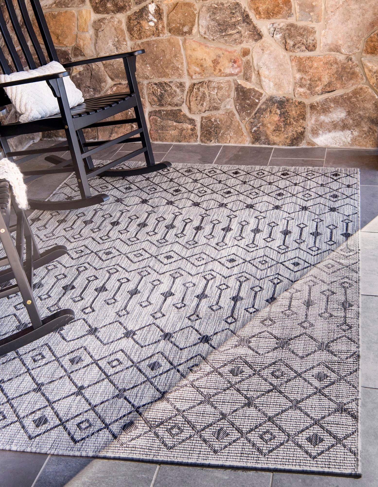 Myflair Möbel & Accessoires Teppich »Outdoor Crosses, LAGERRÄUMUNG!« rechteckig 4 mm Höhe Flachgewebe, Rauten Muster, In- und Outdoor geeignet