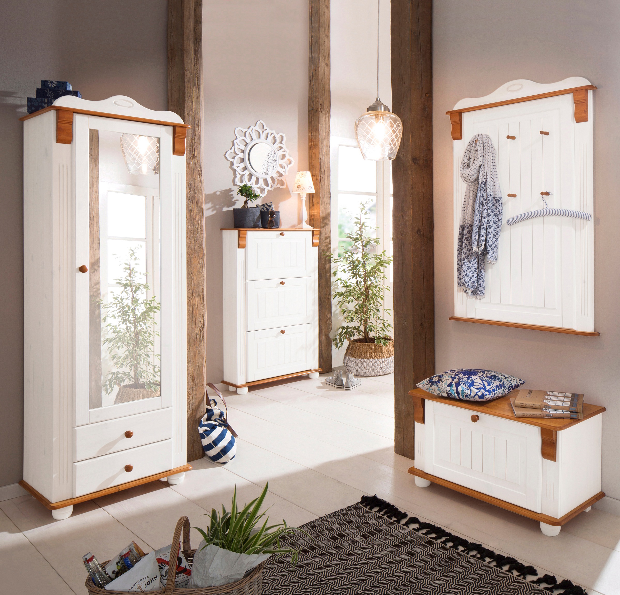 Home affaire Schuhbank »Adele«, Breite 80 cm, Sitzhöhe 45 cm, aus massiver Kiefer, FSC®