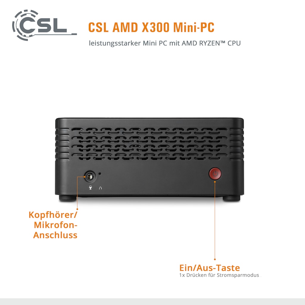 CSL Mini-PC »X300 / 5700G / 32 GB / 2000 GB SSD«