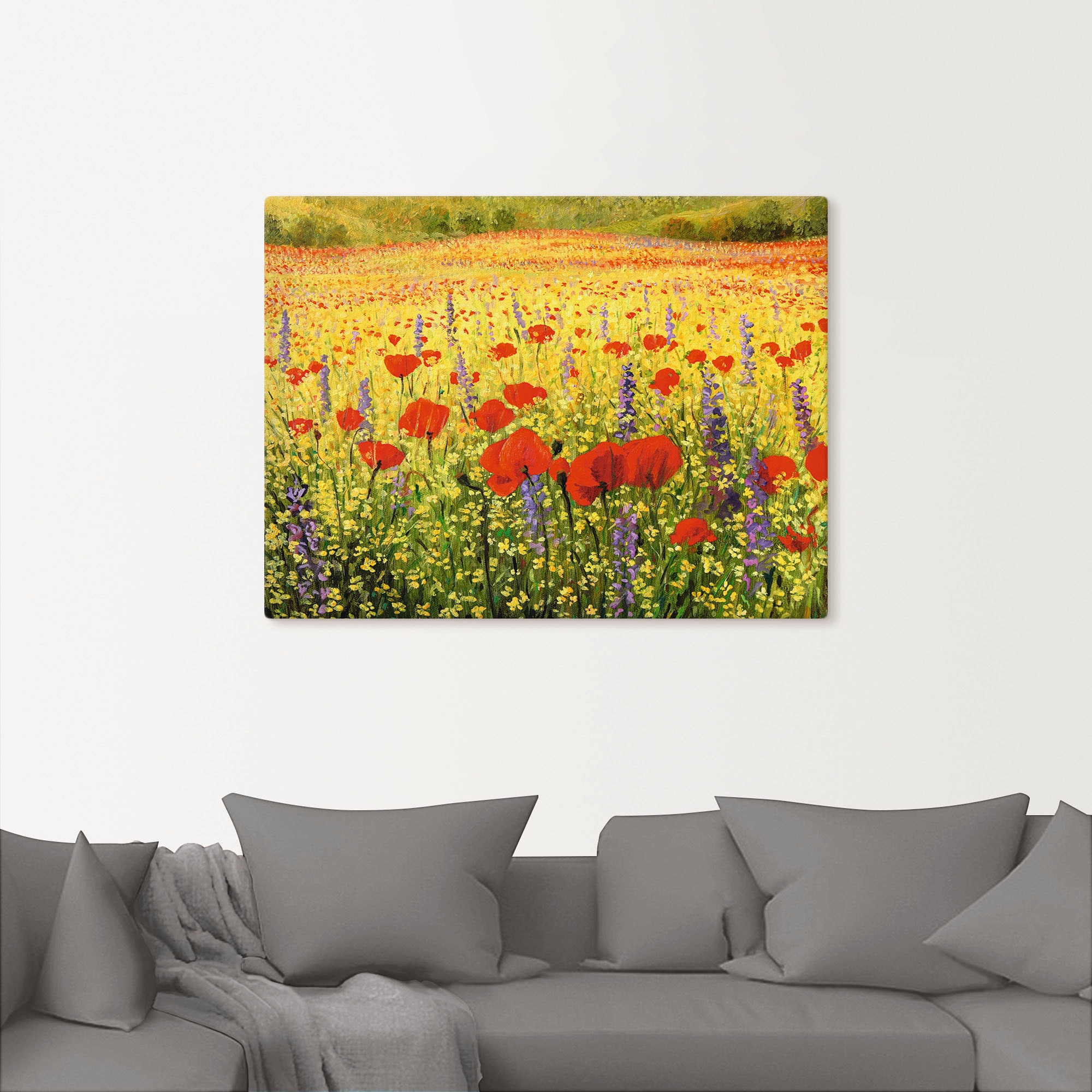 Artland Leinwandbild »Mohnblumenfeld« Felder 1 Stk. tlg. auf Keilrahmen gespannt