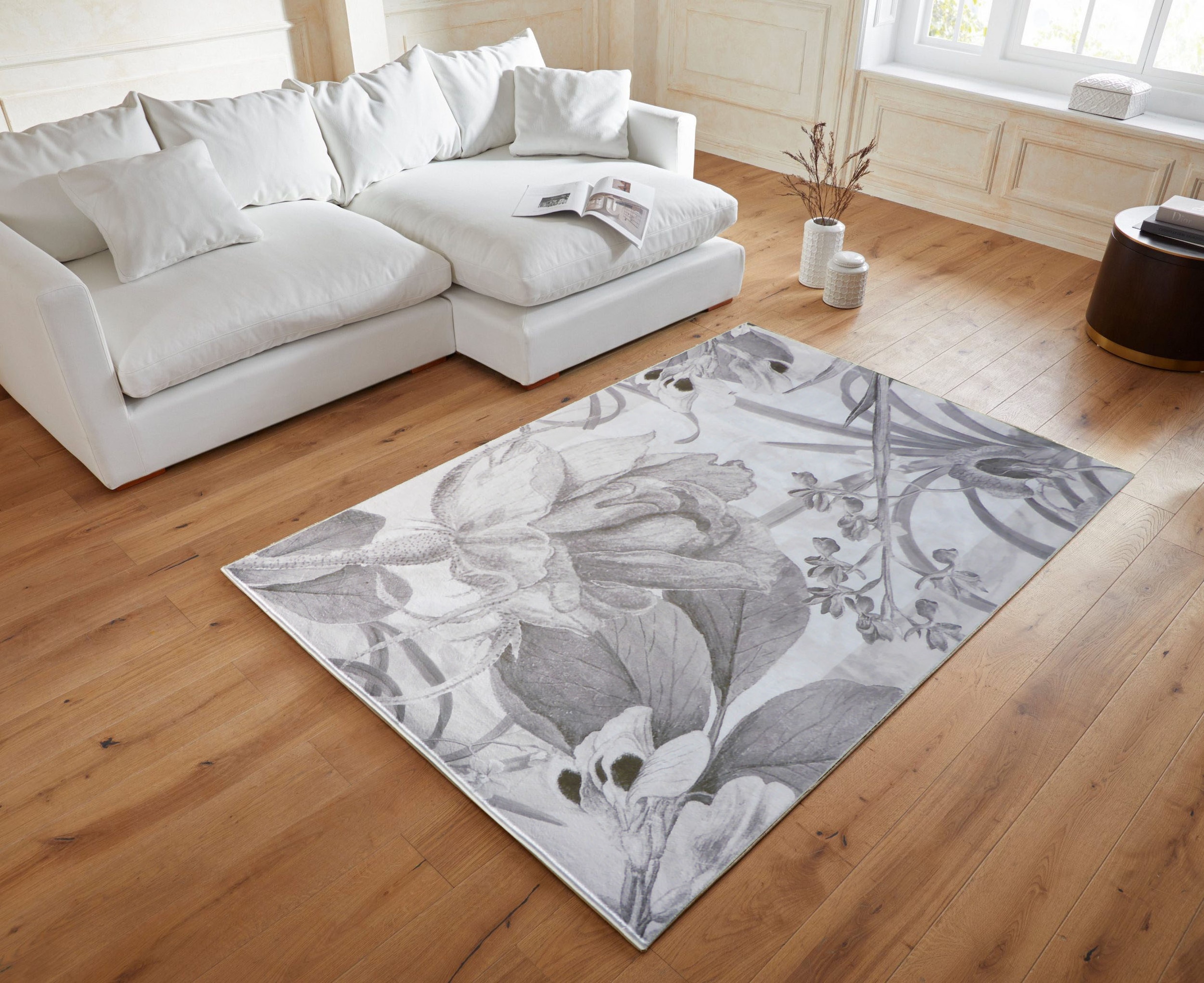 Guido Maria Schlafzimmer Home&Living Wohnzimmer, auch Teppich »Magnolia«, flach, Kretschmer Wandteppich rechteckig, weich, als anwendbar