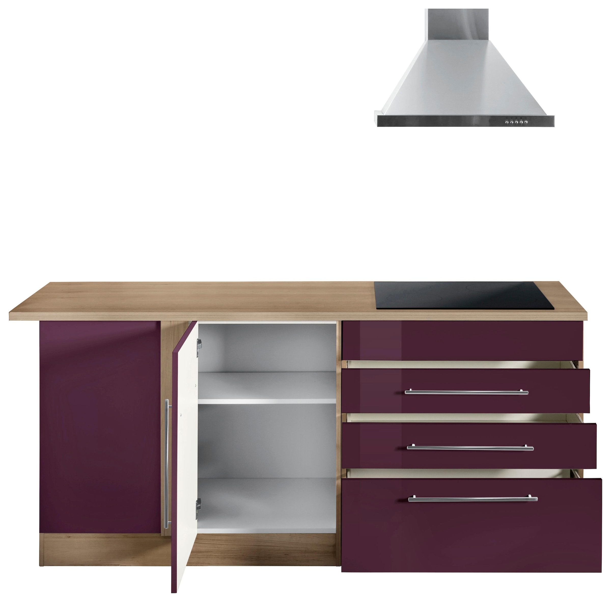 KOCHSTATION Winkelküche »KS-Eton«, mit E-Geräten, Stellbreite 260 x 190 cm
