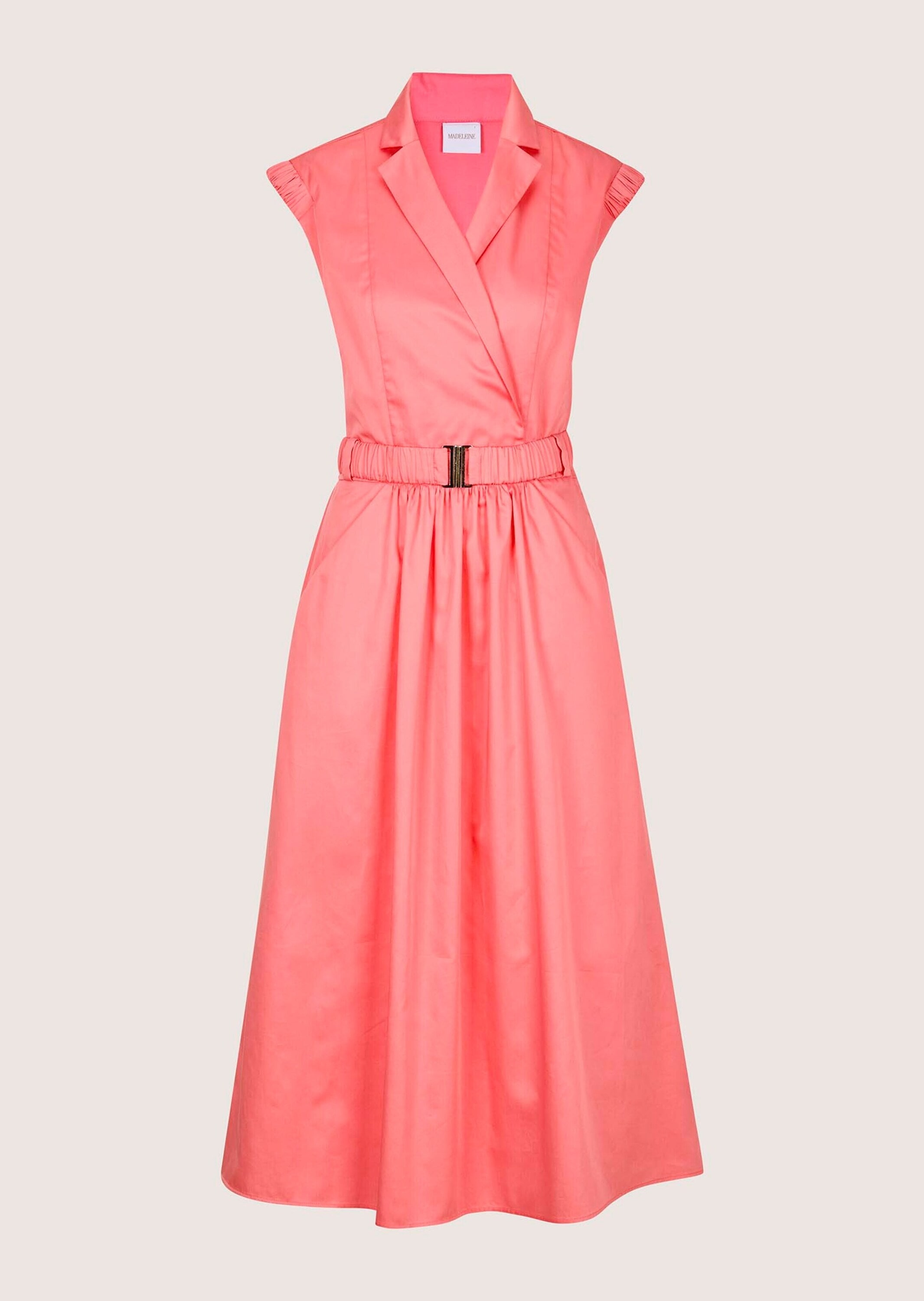 MADELEINE Midikleid »Wickelkleid Sommerkleid mit Gürtel« Eingrifftasche Reverskragen im Wickelstil