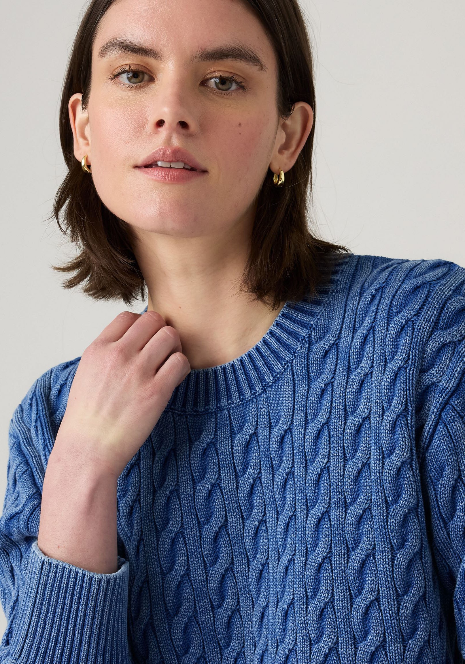 Levi's® Rundhalspullover »BOYFRIEND CREW PU« Mit Zopfmuster