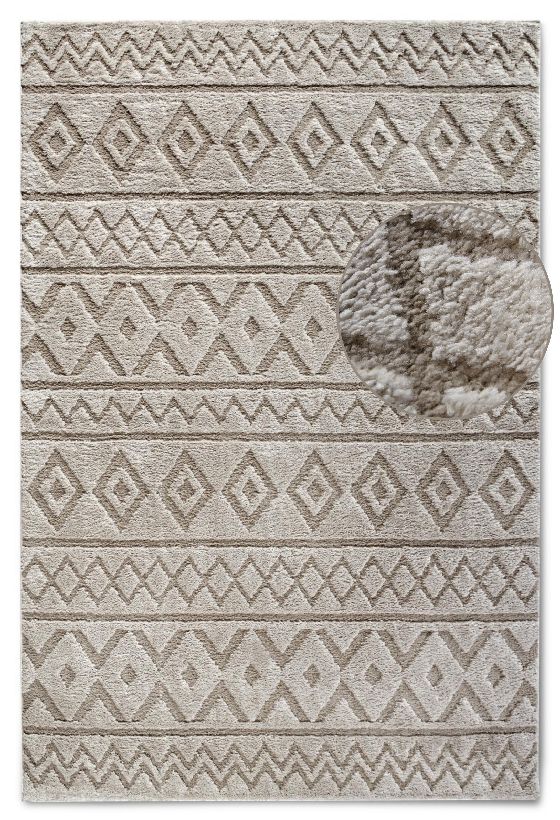 ELLE DECORATION Designteppich »Itinerance«, rechteckig, 18 mm Höhe, Hochflor, Shaggy, Läufer, weich, Langflor, modern, Hoch Tief Effekt