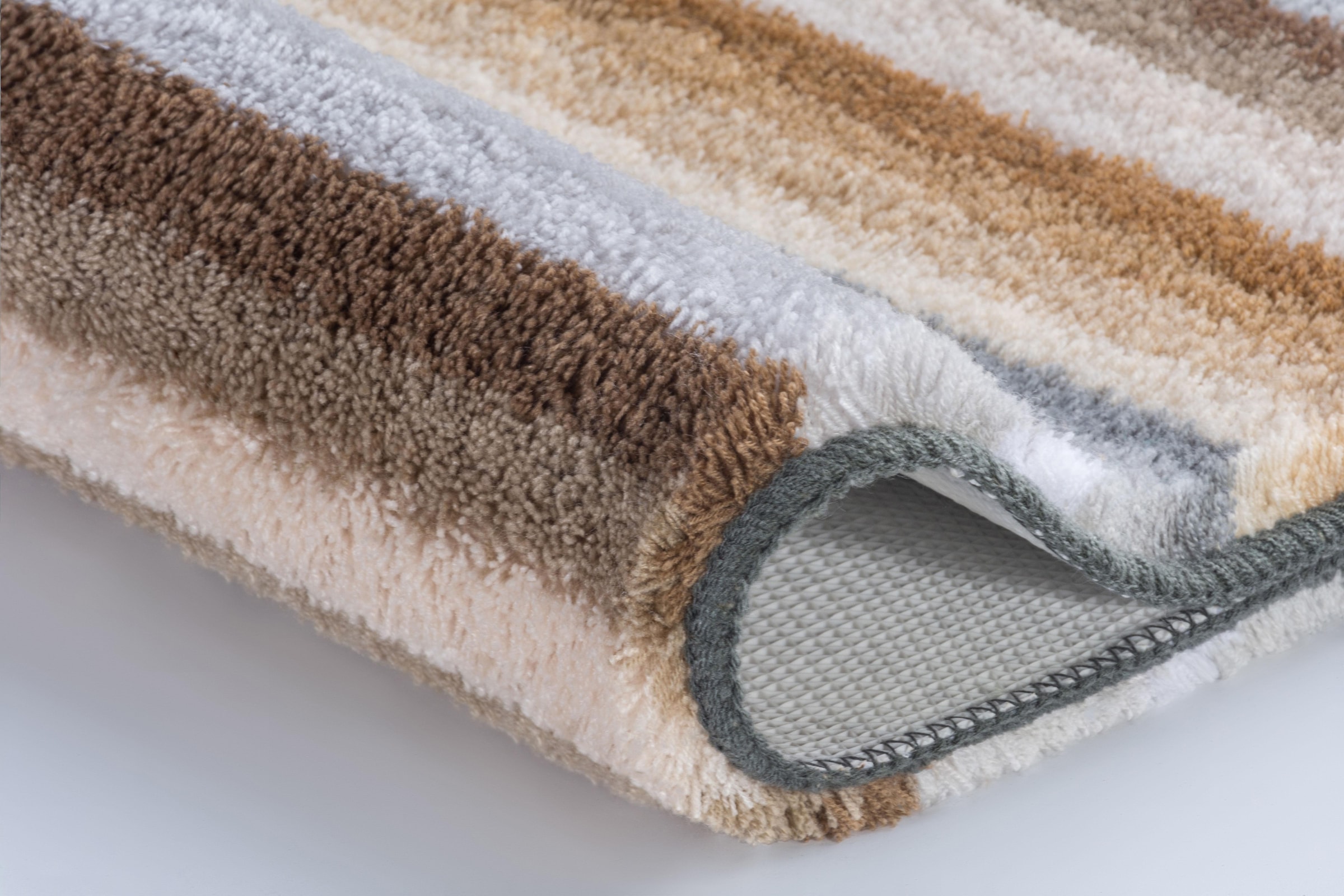 MEUSCH Badematte »Funky«, rutschhemmend beschichtet, fußbodenheizungsgeeignet, Badteppich, modernes Streifen Design, waschbar