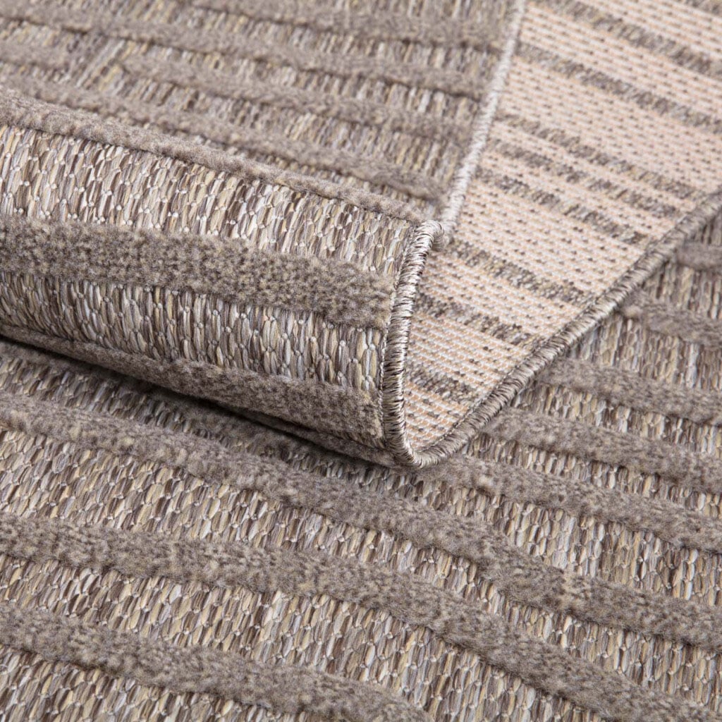 Carpet City Teppich »In-& Outdoorteppich Santorini 450, 3D-Effekt, Gestreift« rund 5 mm Höhe Wetterfest & UV-beständig für Terrasse, Balkon, Küche, Flur