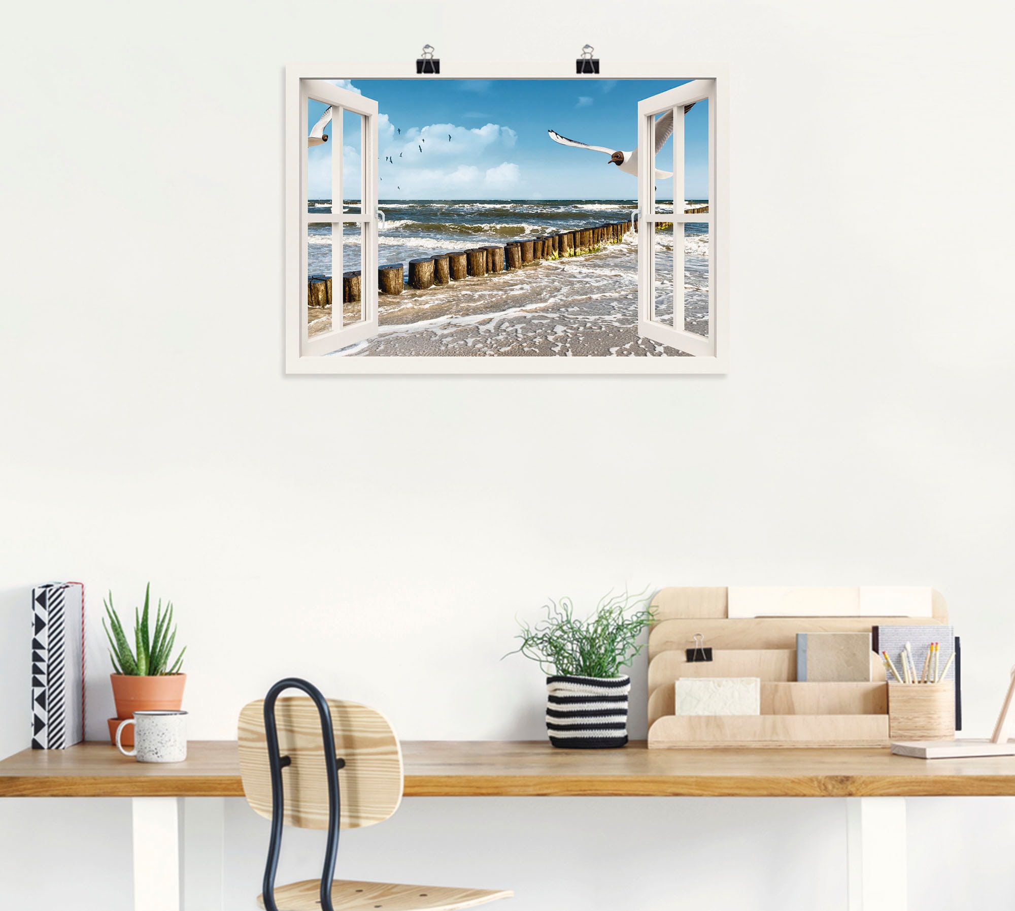Artland Wandbild »Fensterblick - Ostsee« Fensterblick 1 Stk. tlg. als Leinwandbild, Poster in verschied. Größen
